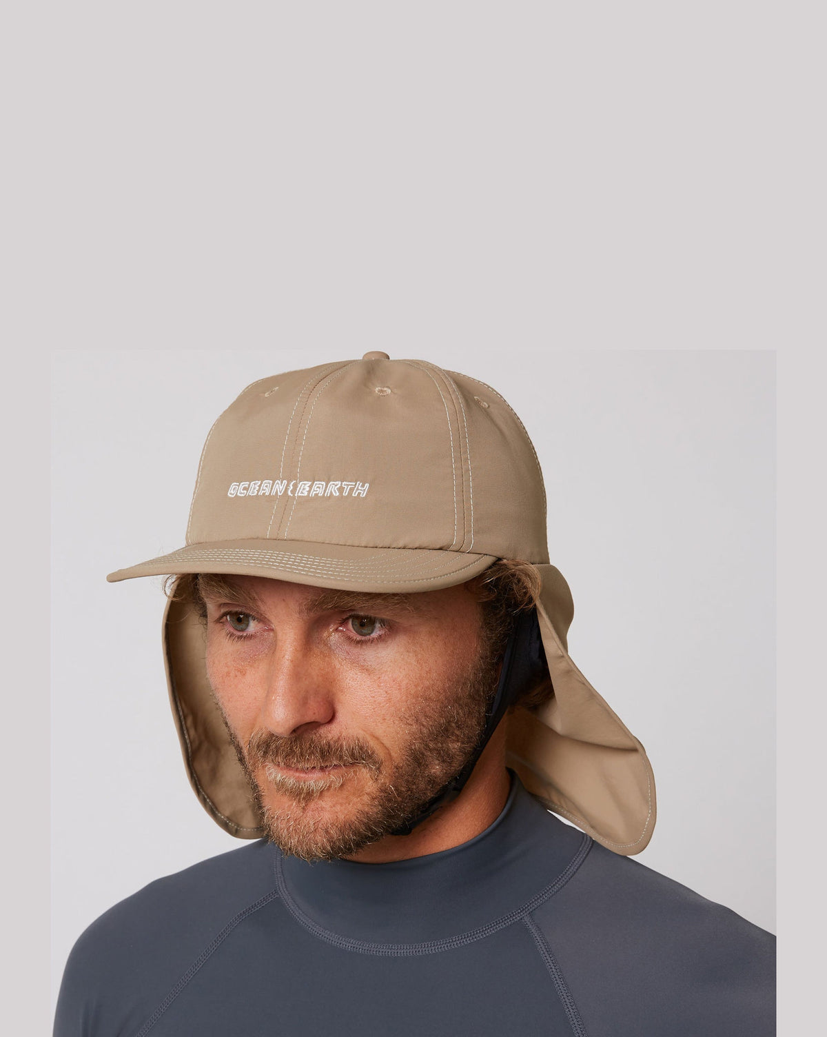 Ocean and Earth G-Land Legionnaire Surf Cap in Stone, photo 5