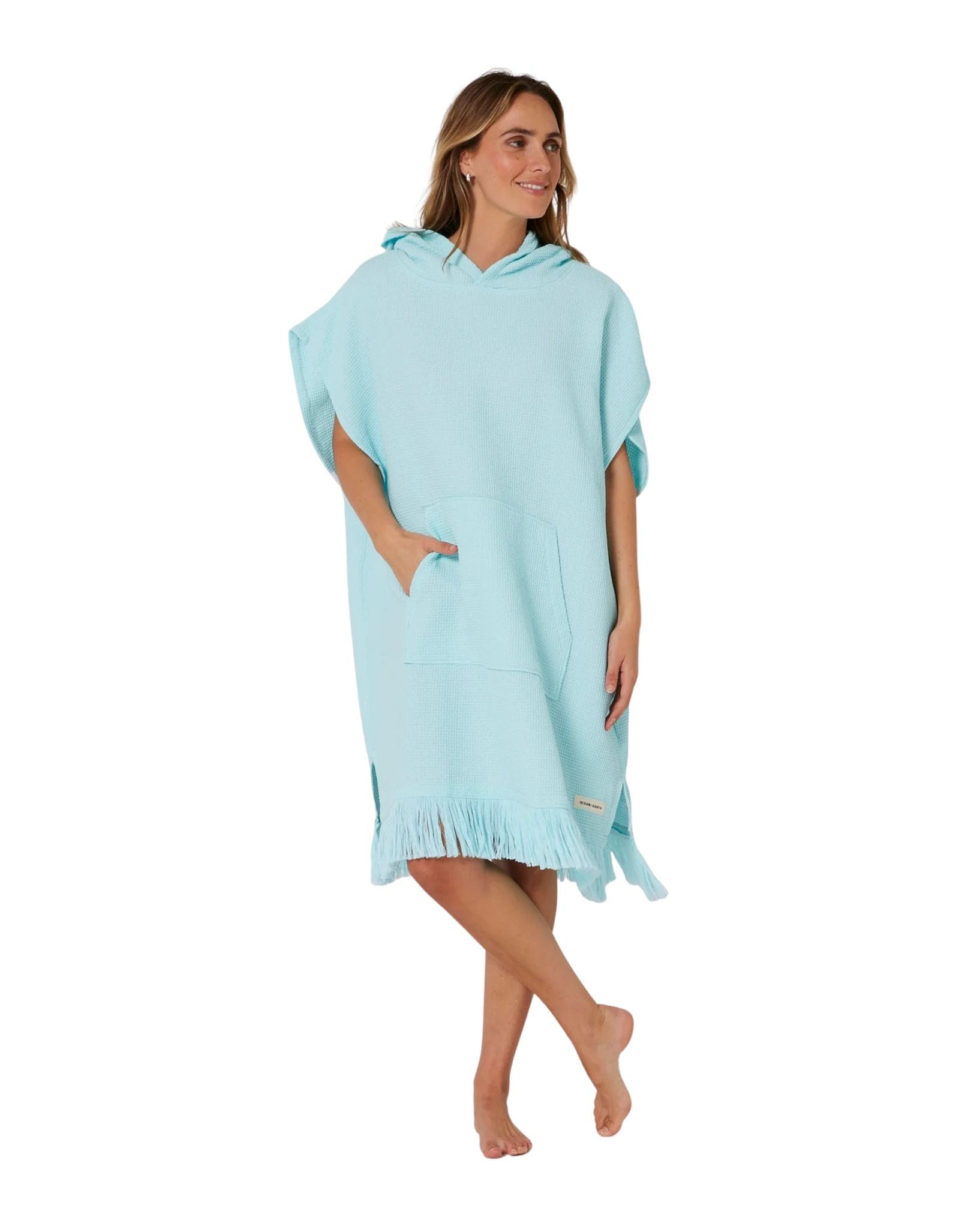 Ocean and Earth Ladies Waffle Poncho