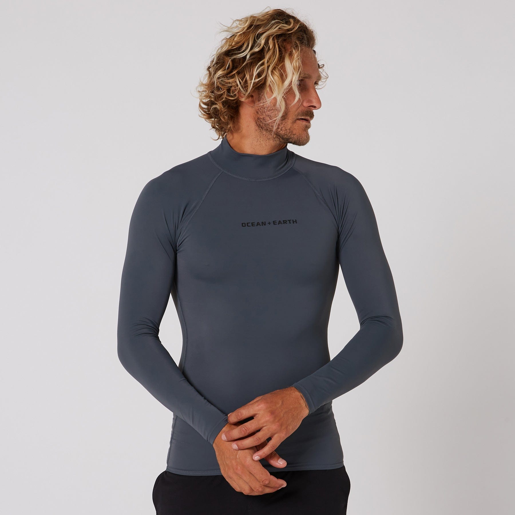 Ocean and Earth Mens Script Rash Long Sleeve Rash Shirt