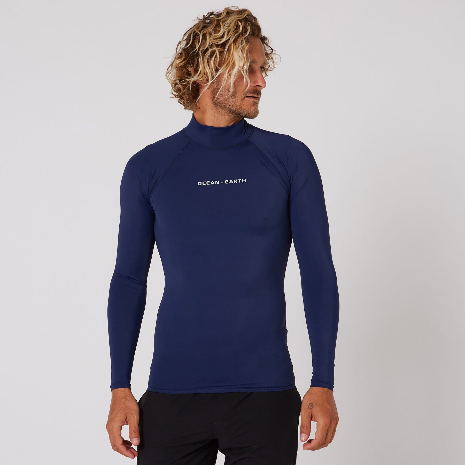 Ocean and Earth Mens Script Rash Long Sleeve Rash Shirt