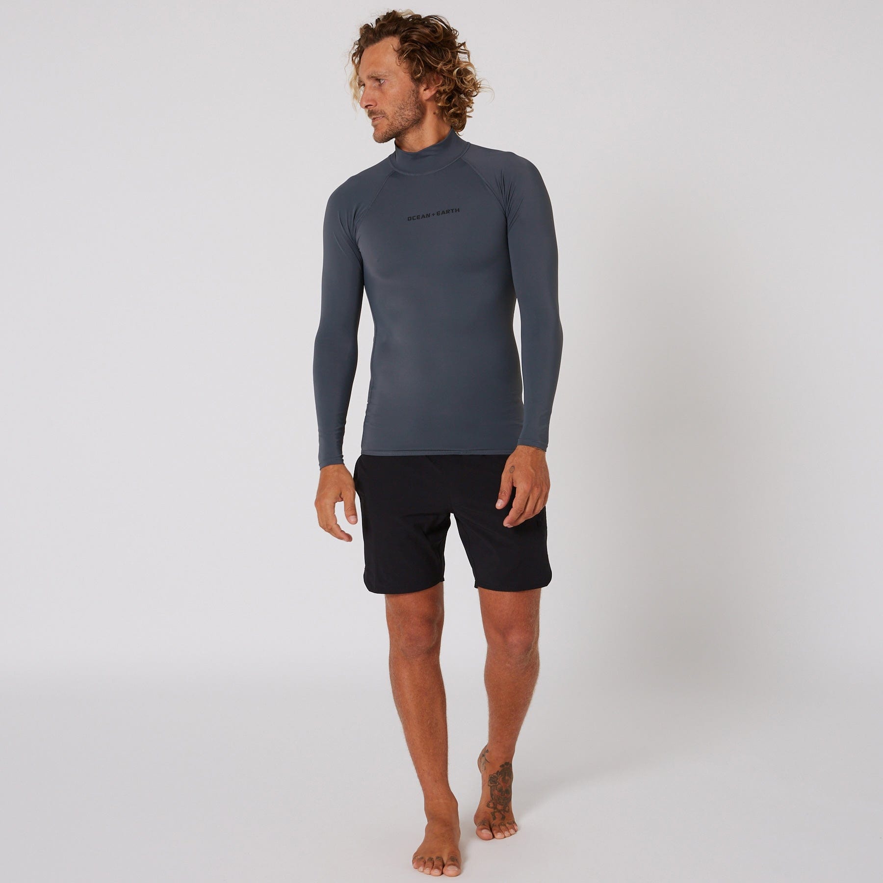 Ocean and Earth Mens Script Rash Long Sleeve Rash Shirt