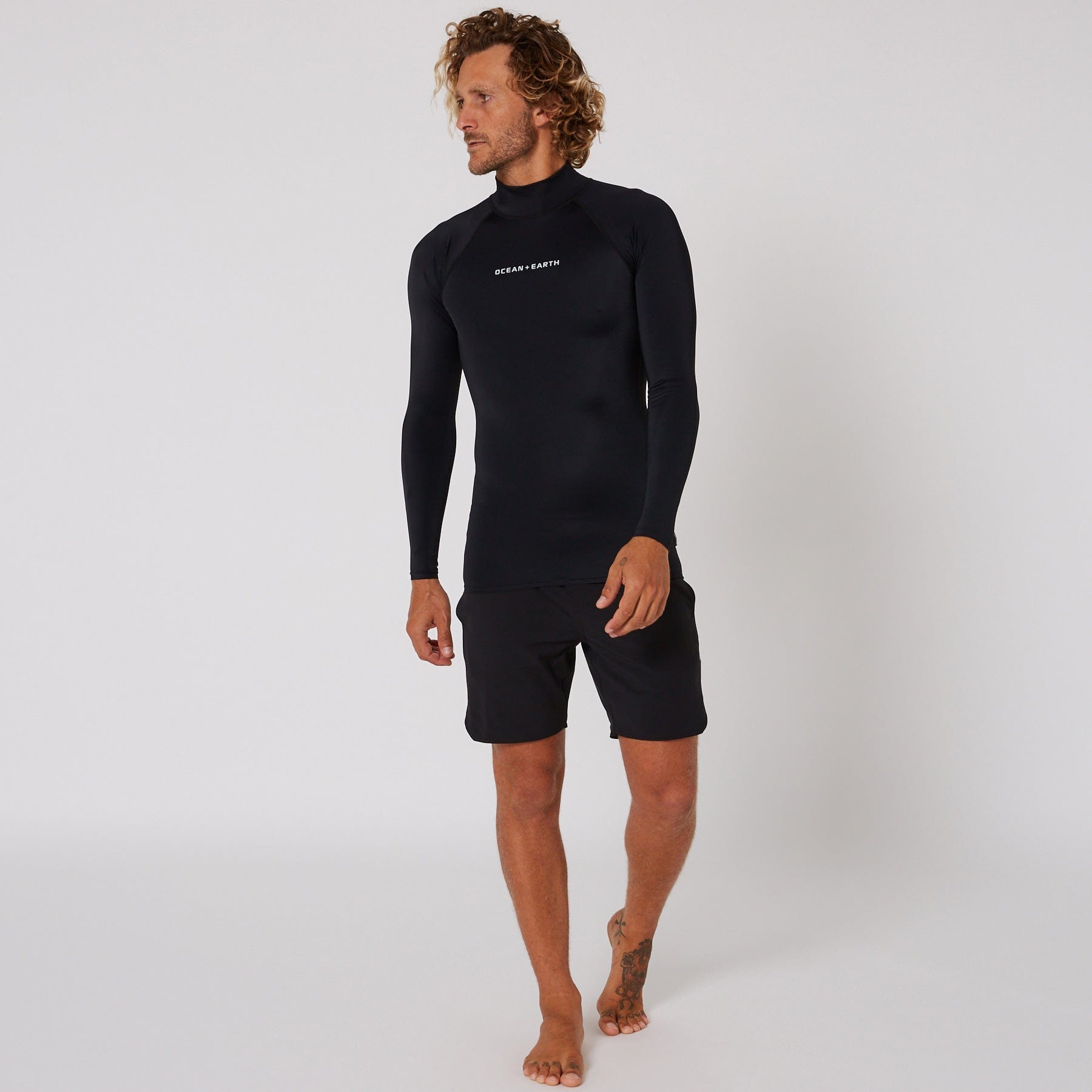 Ocean and Earth Mens Script Rash Long Sleeve Rash Shirt