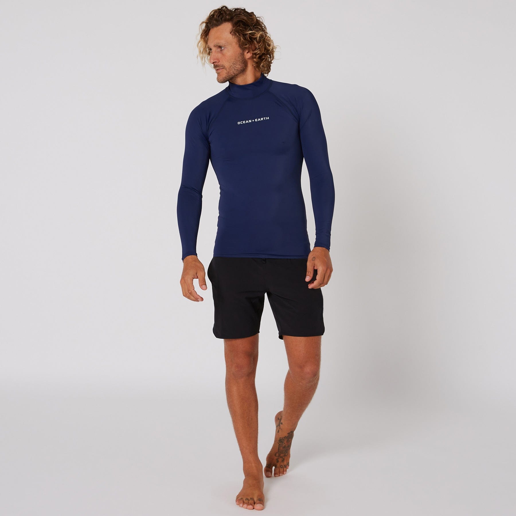 Ocean and Earth Mens Script Rash Long Sleeve Rash Shirt