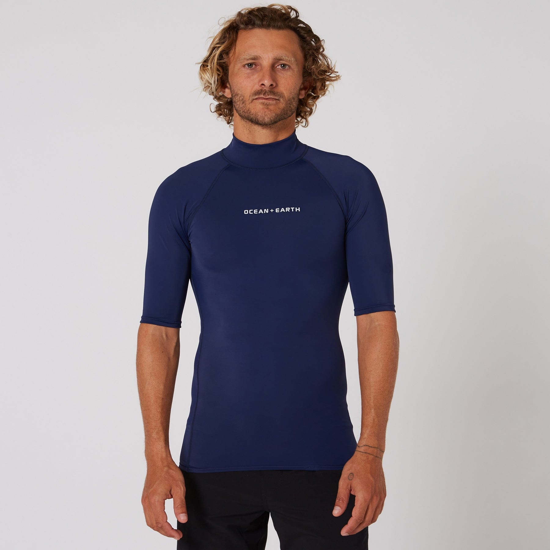 Ocean and Earth Mens Script Short Sleeve Rash Shirt