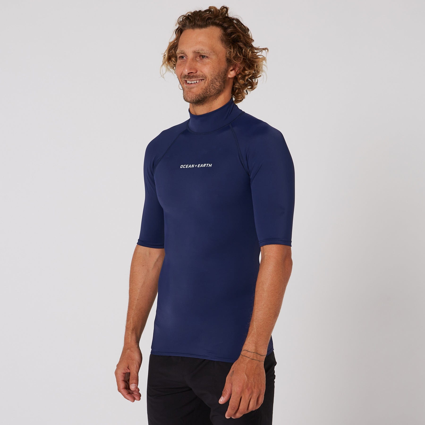 Ocean and Earth Mens Script Short Sleeve Rash Shirt