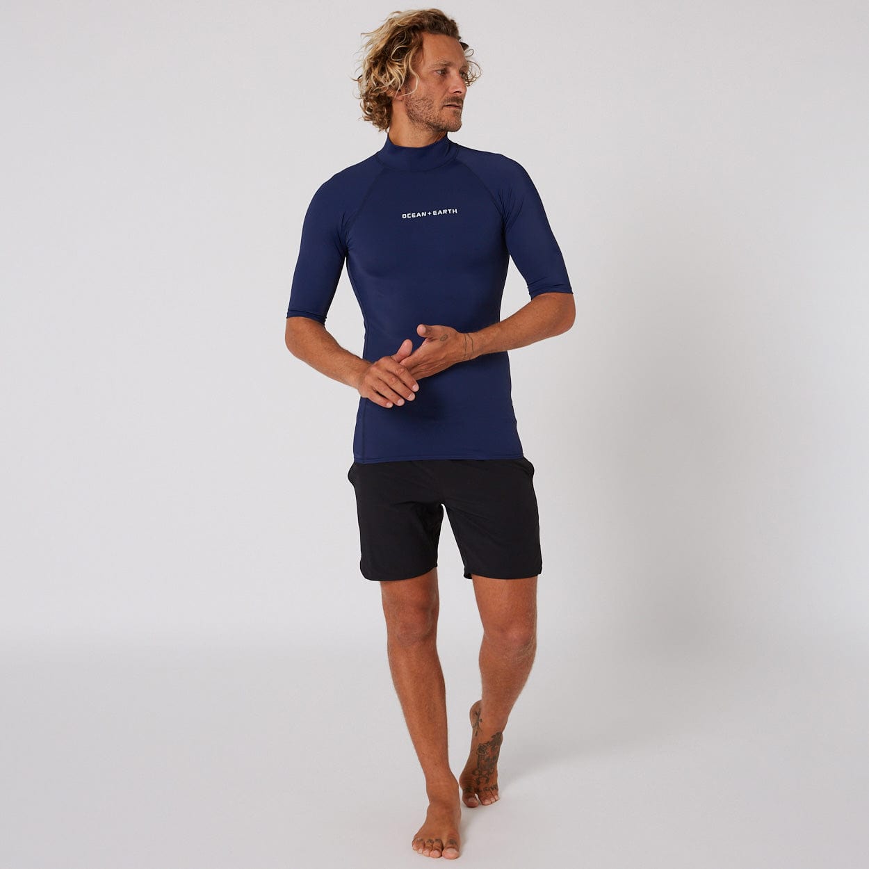 Ocean and Earth Mens Script Short Sleeve Rash Shirt