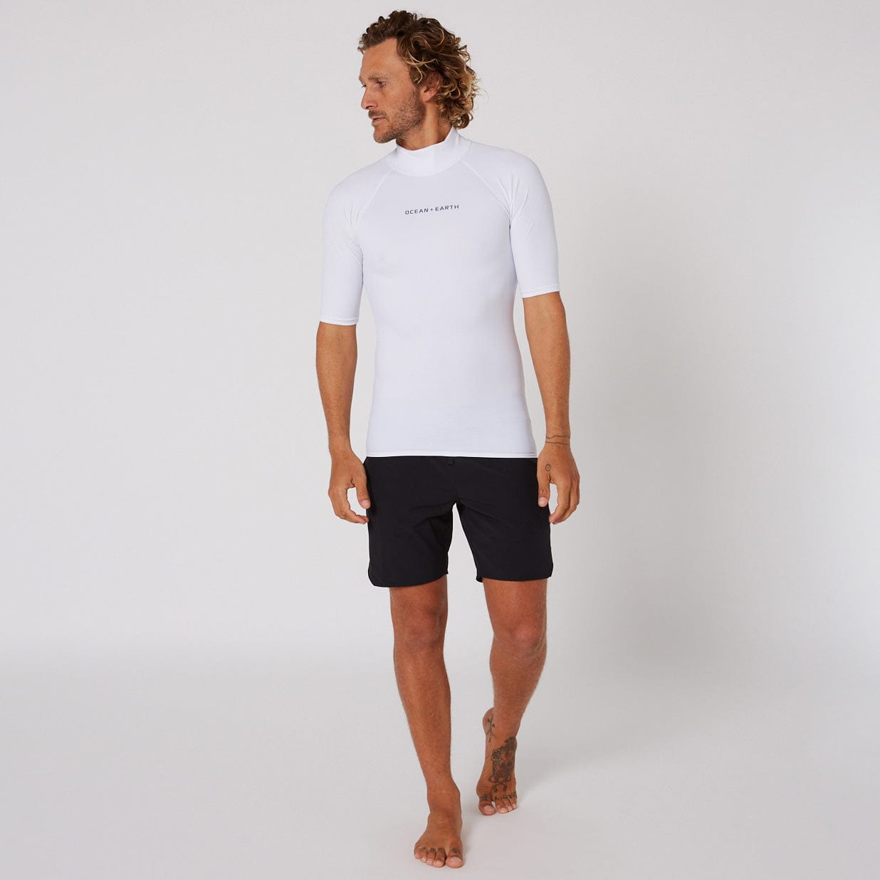 Ocean and Earth Mens Script Short Sleeve Rash Shirt