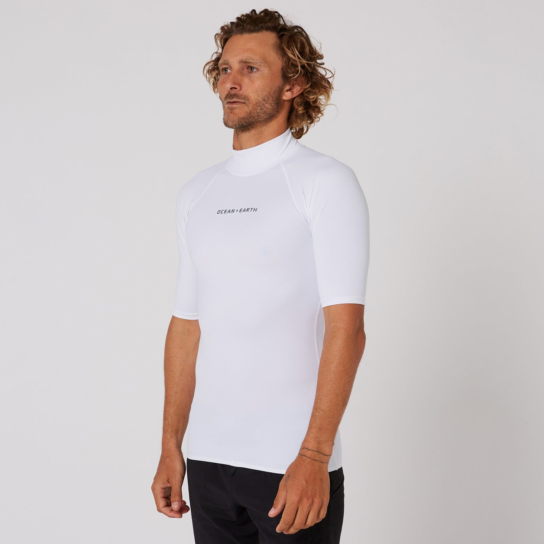 Ocean and Earth Mens Script Short Sleeve Rash Shirt