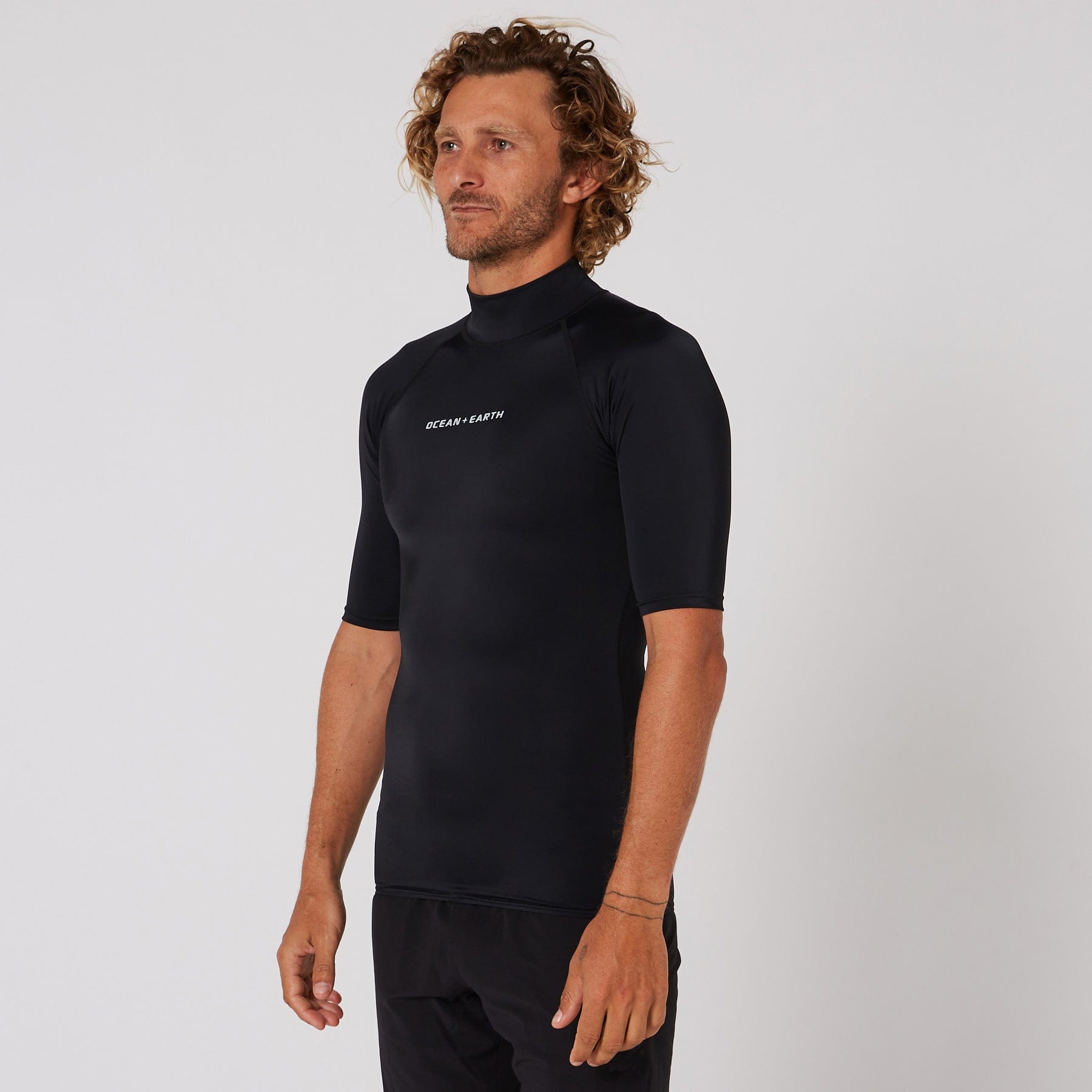 Ocean and Earth Mens Script Short Sleeve Rash Shirt