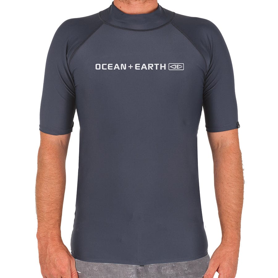 Ocean and Earth Mens Script Short Sleeve Rash Shirt