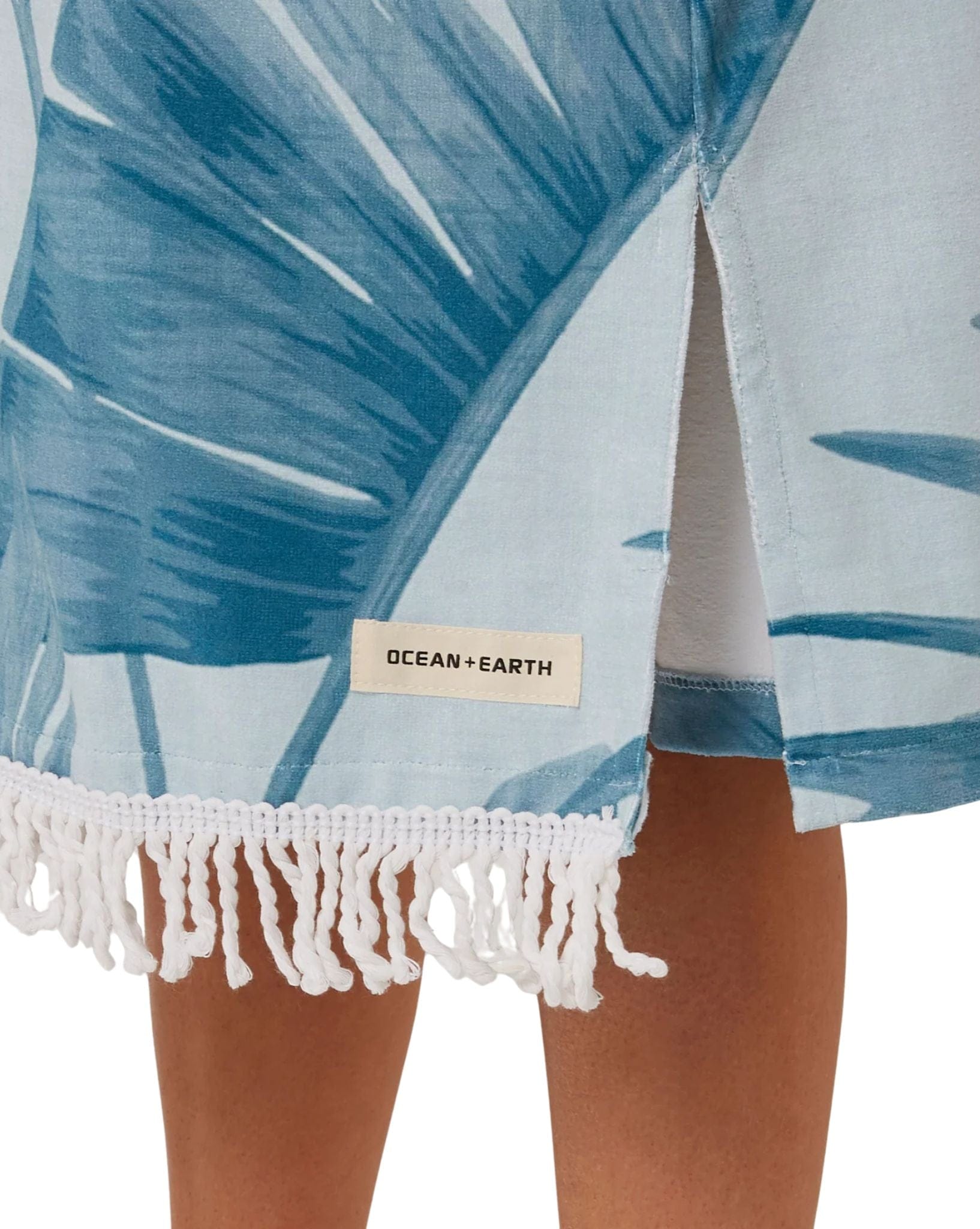 Ocean and Earth Palm Zip Hooded Poncho