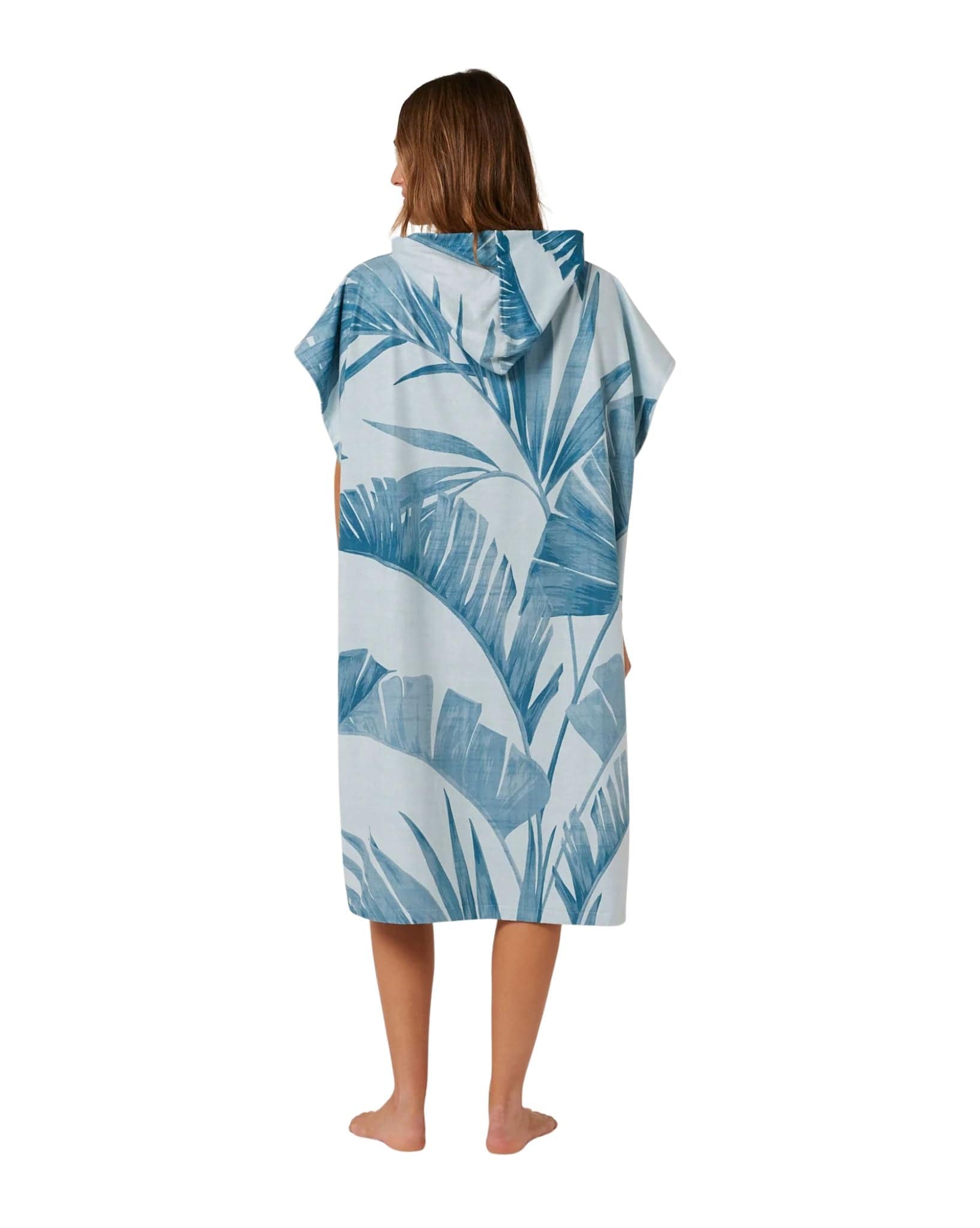 Ocean and Earth Palm Zip Hooded Poncho