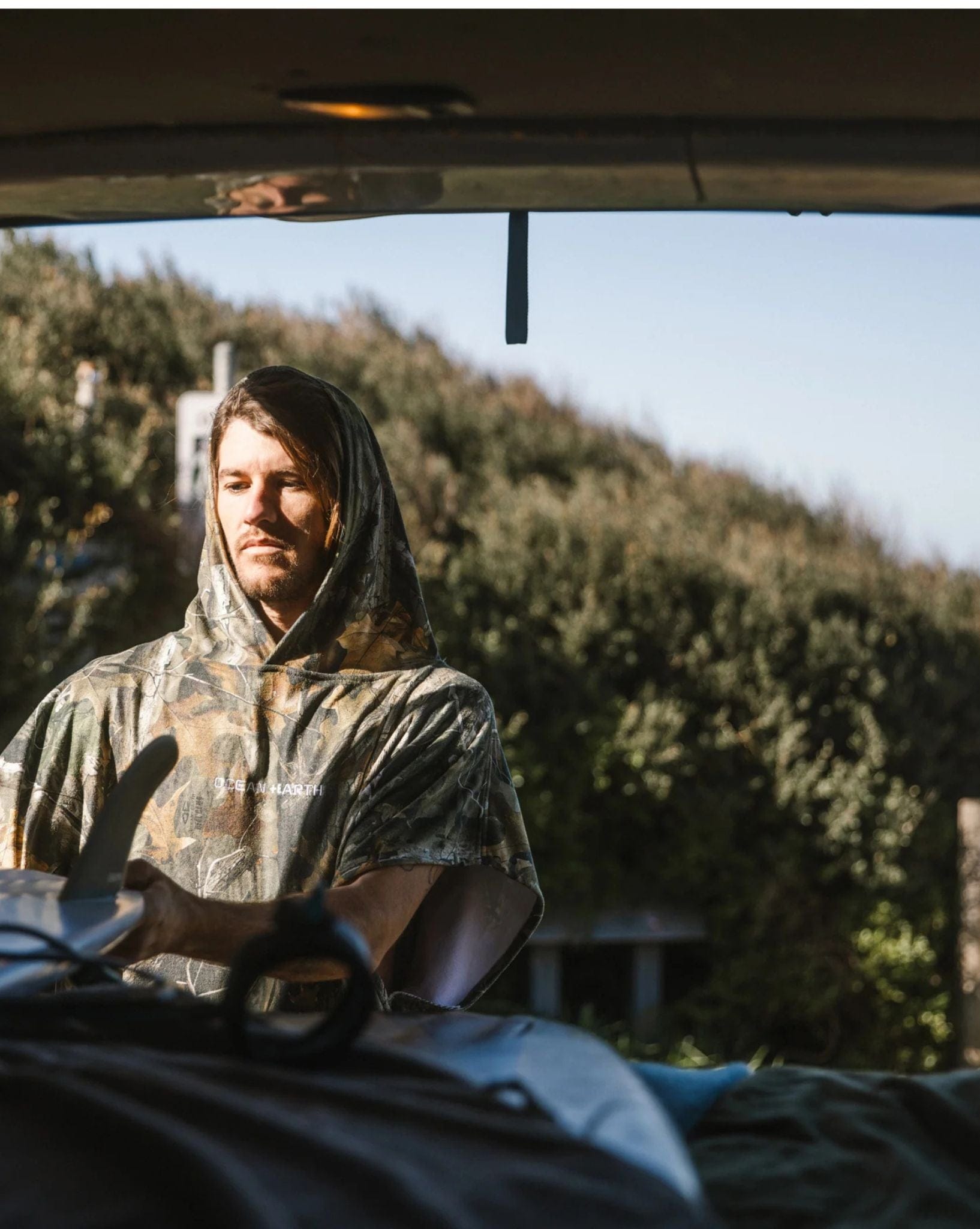 Ocean and Earth Real Camo Hooded Poncho