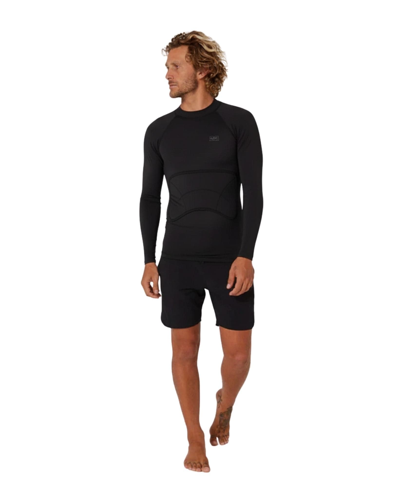 Ocean and Earth Rib Guard Padded Long Sleeve Vest - Black