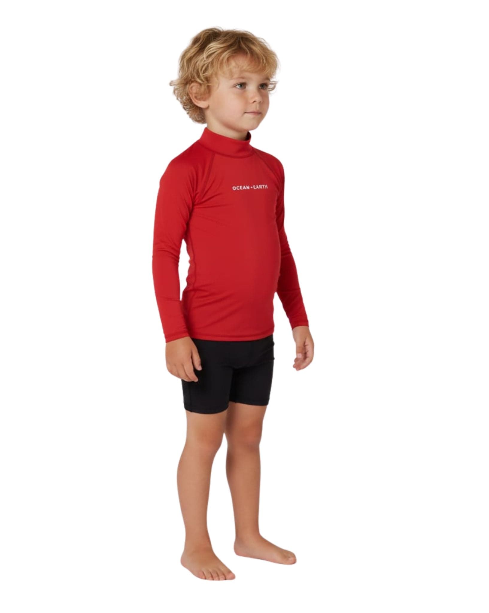 Ocean and Earth Tod Boys Script LS Rash Vest