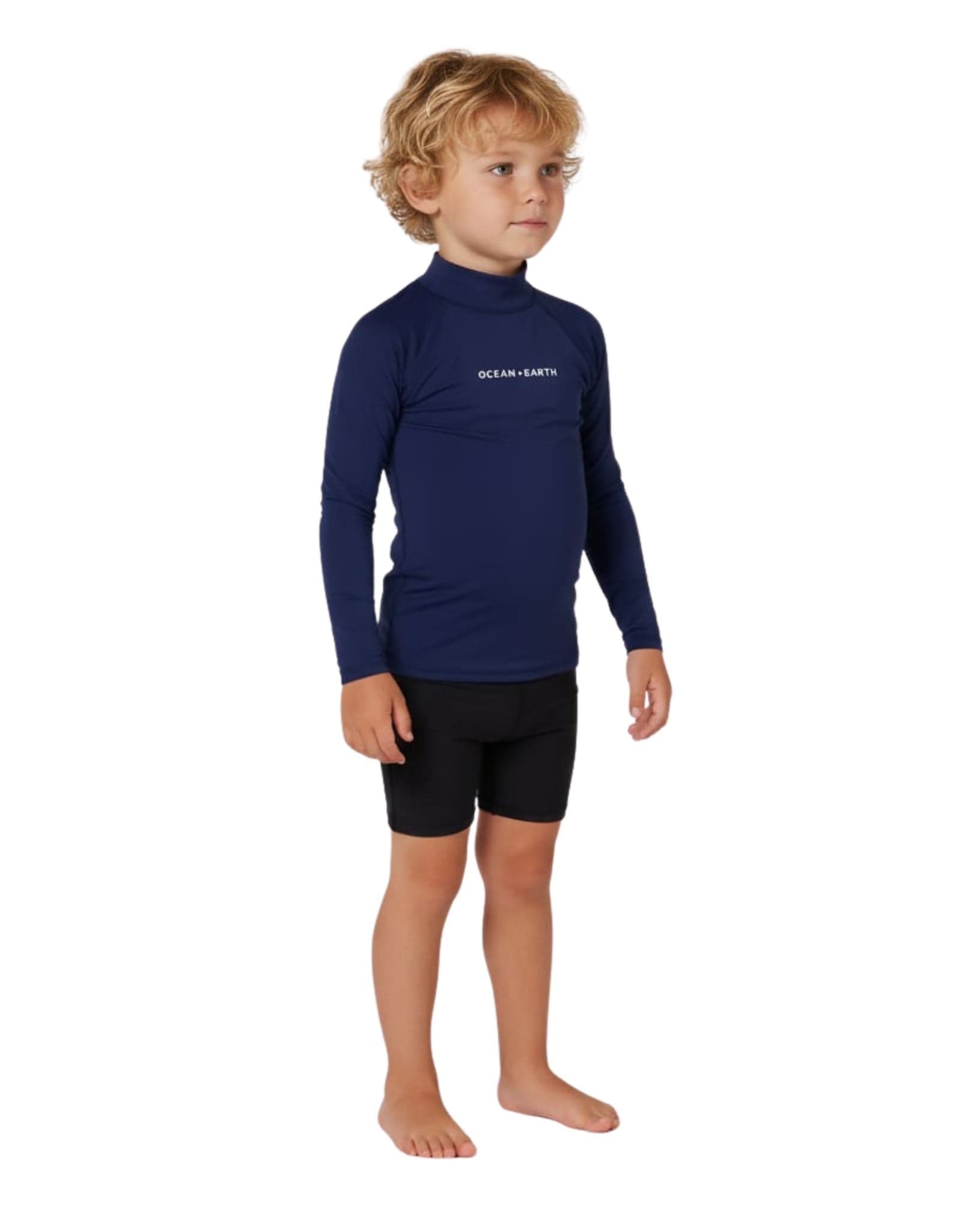 Ocean and Earth Tod Boys Script LS Rash Vest