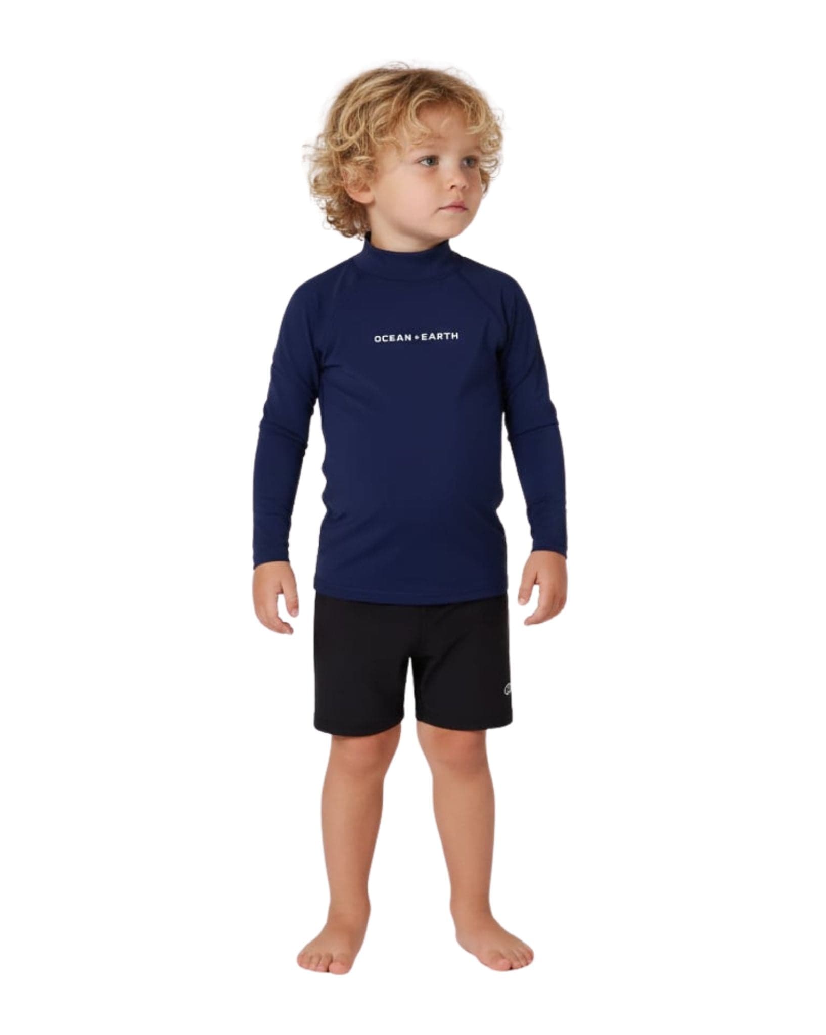 Ocean and Earth Tod Boys Script LS Rash Vest