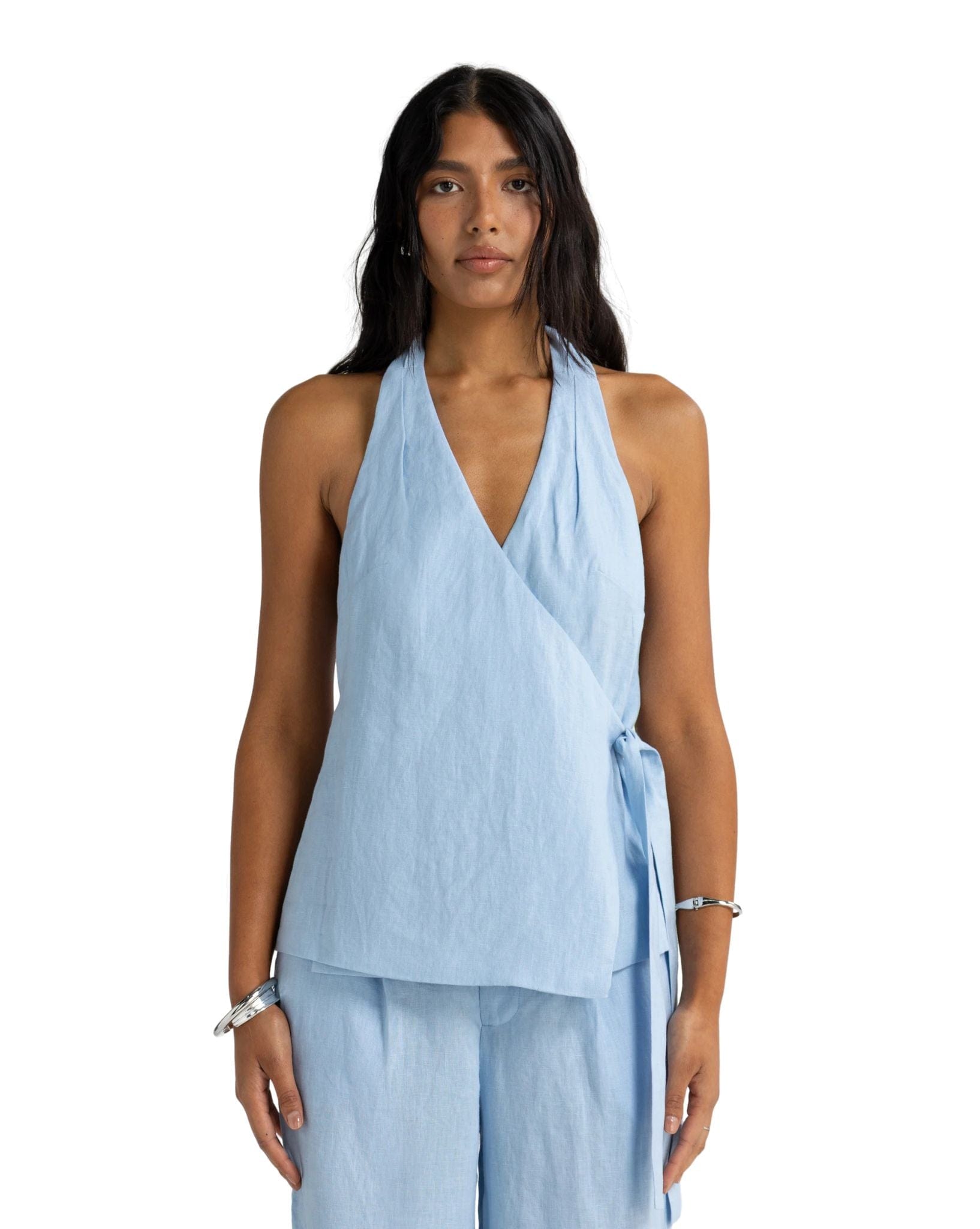 ORTC Elise Linen Wrap Top