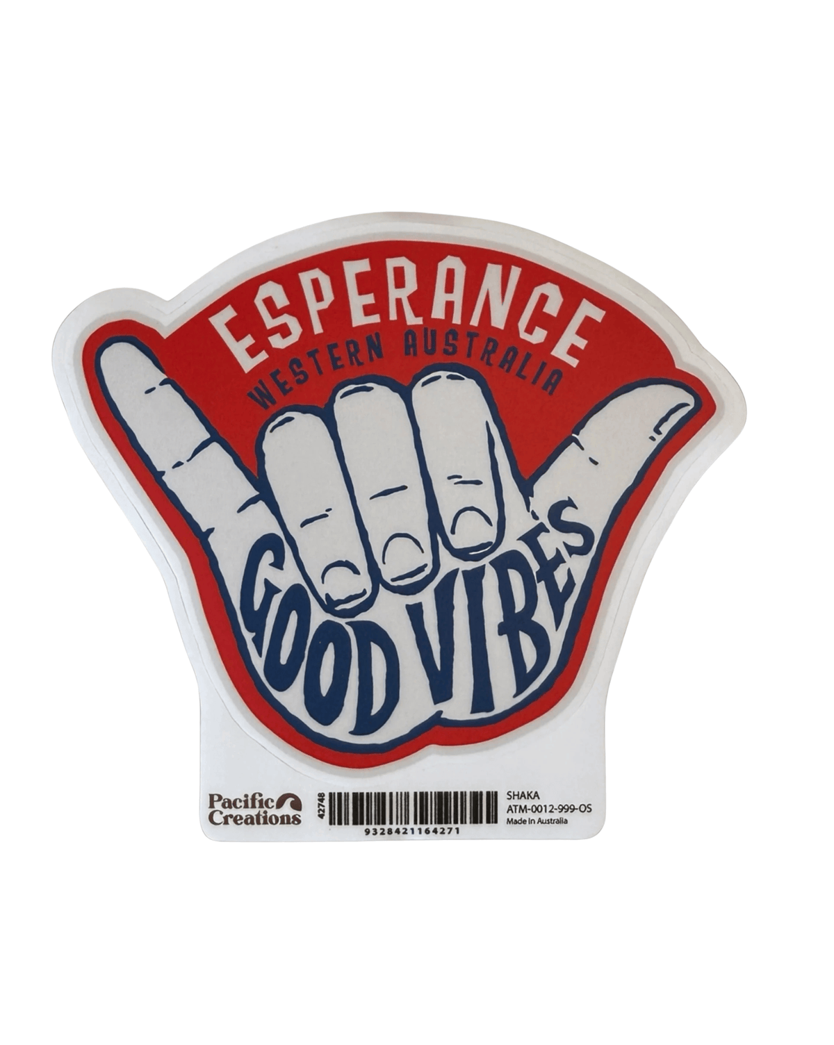Pacific Creations Gerringong -  Good Vibes Shaka - Boys Sticker