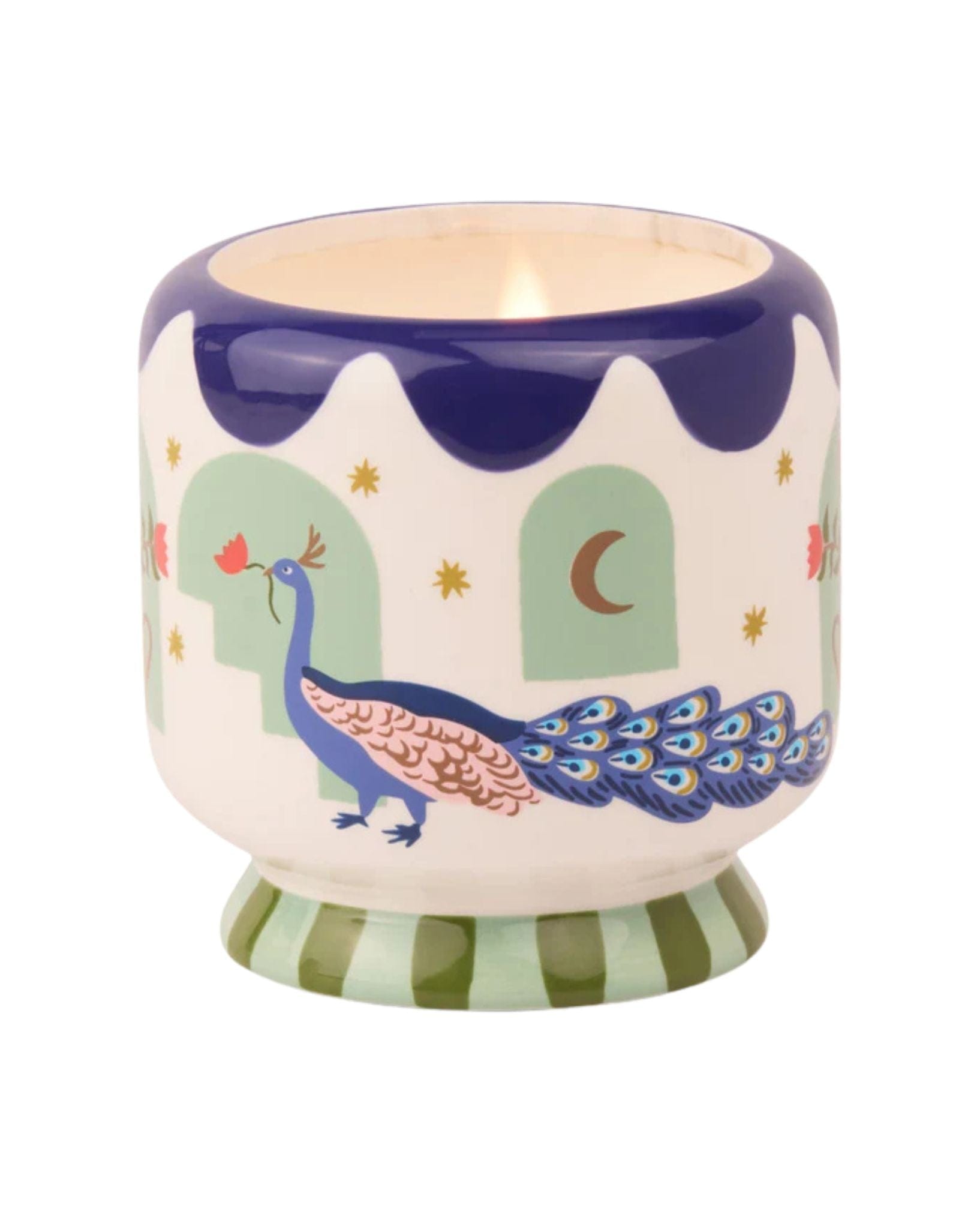 Paddywax Adopo 8oz Peacock Ceramic Candle - Misted Lime