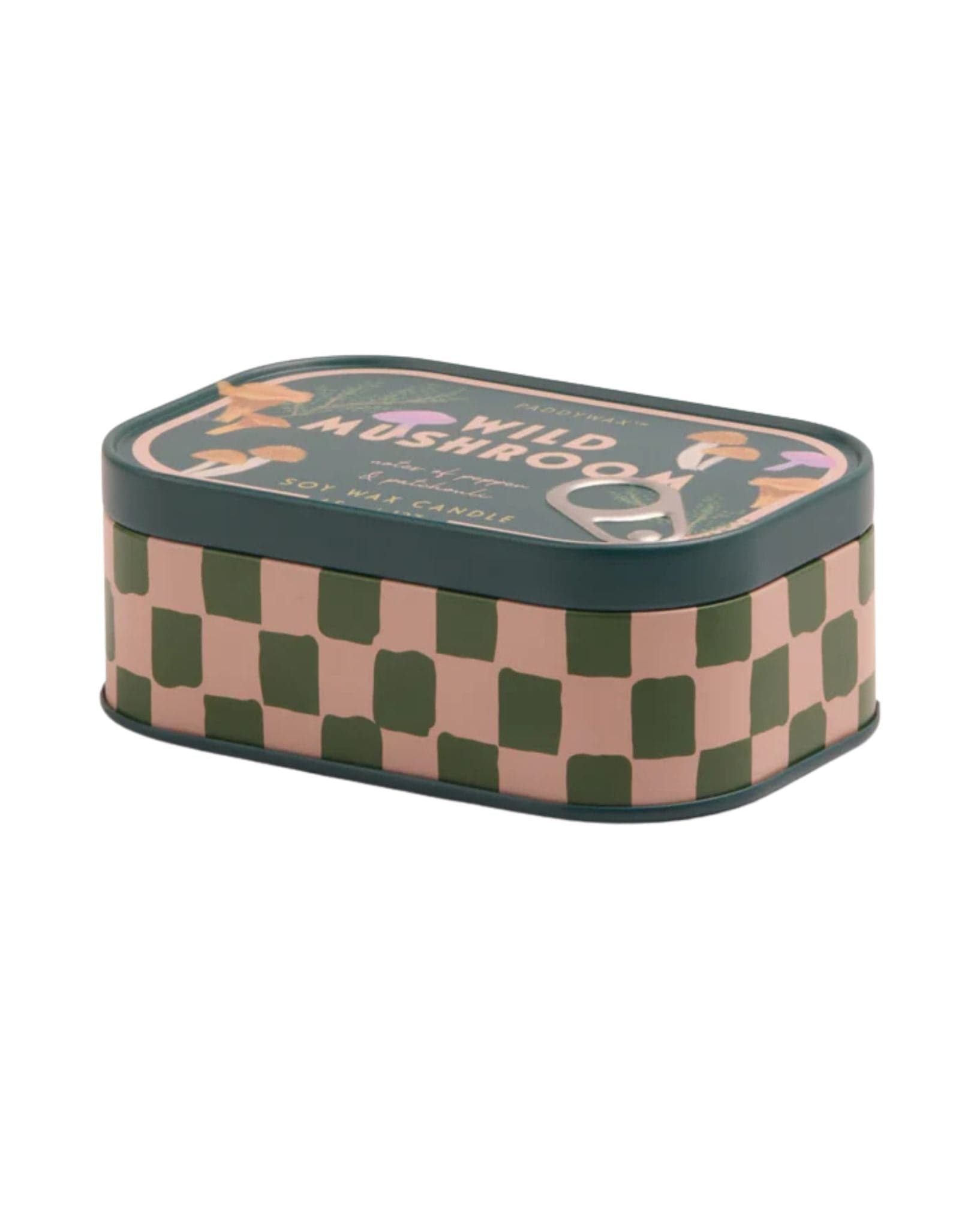Paddywax Bistro 4.5oz Mushroom Printed Tin Candle-Wild Mushroom