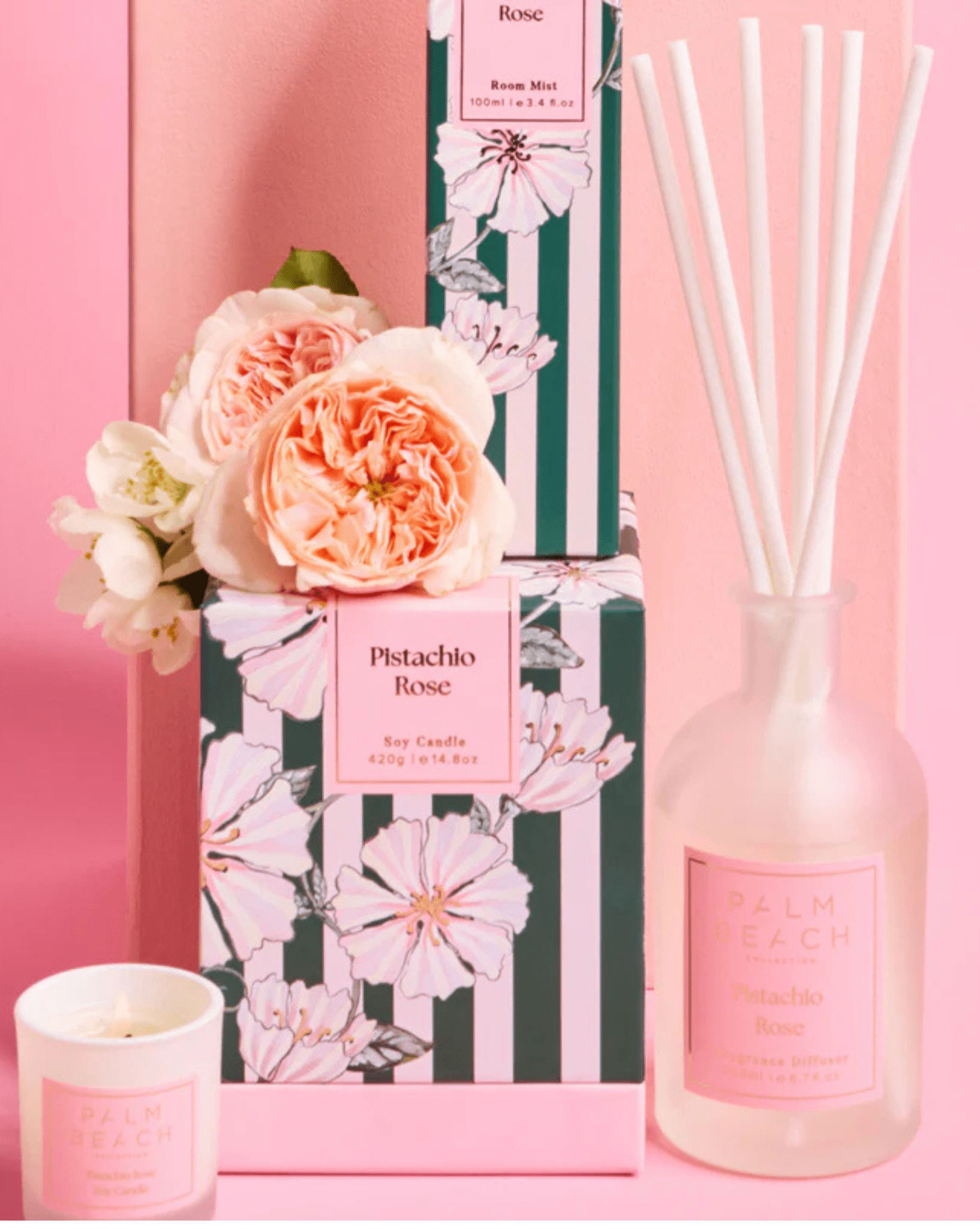 Palm Beach Collection Palm Beach Collection Extra Mini Candle 50g - Pistachio Rose