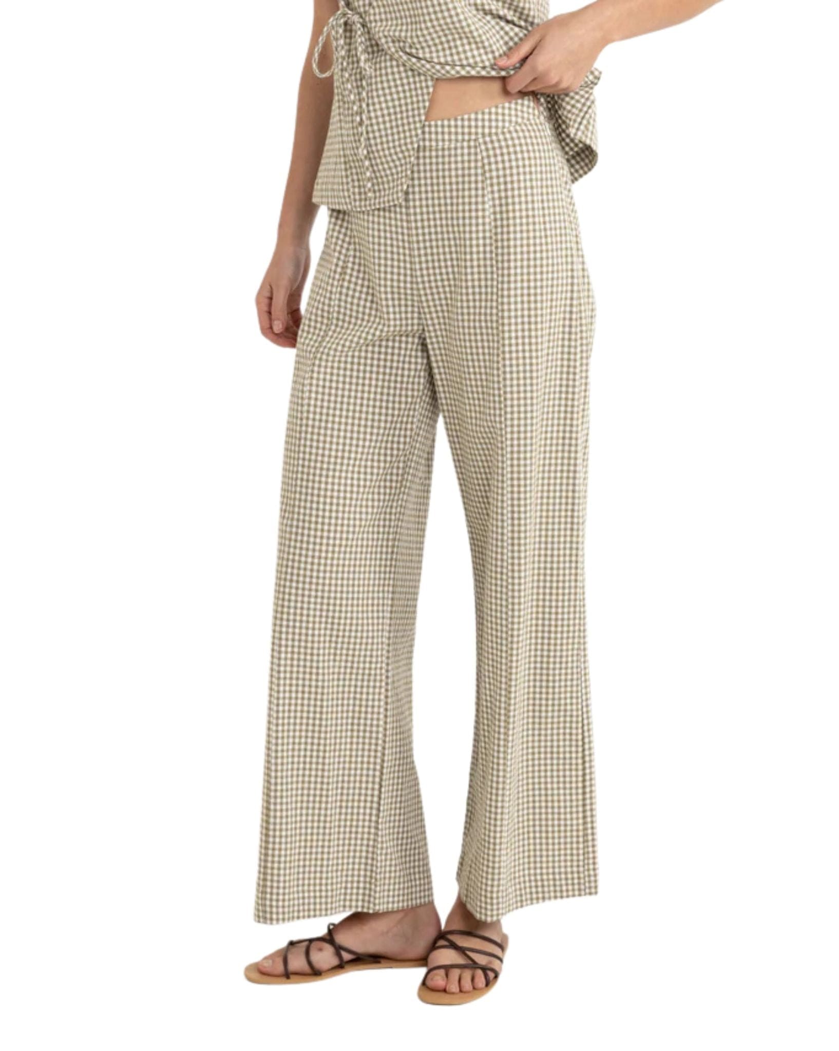 Rhythm Lola Check Wide Leg Pant