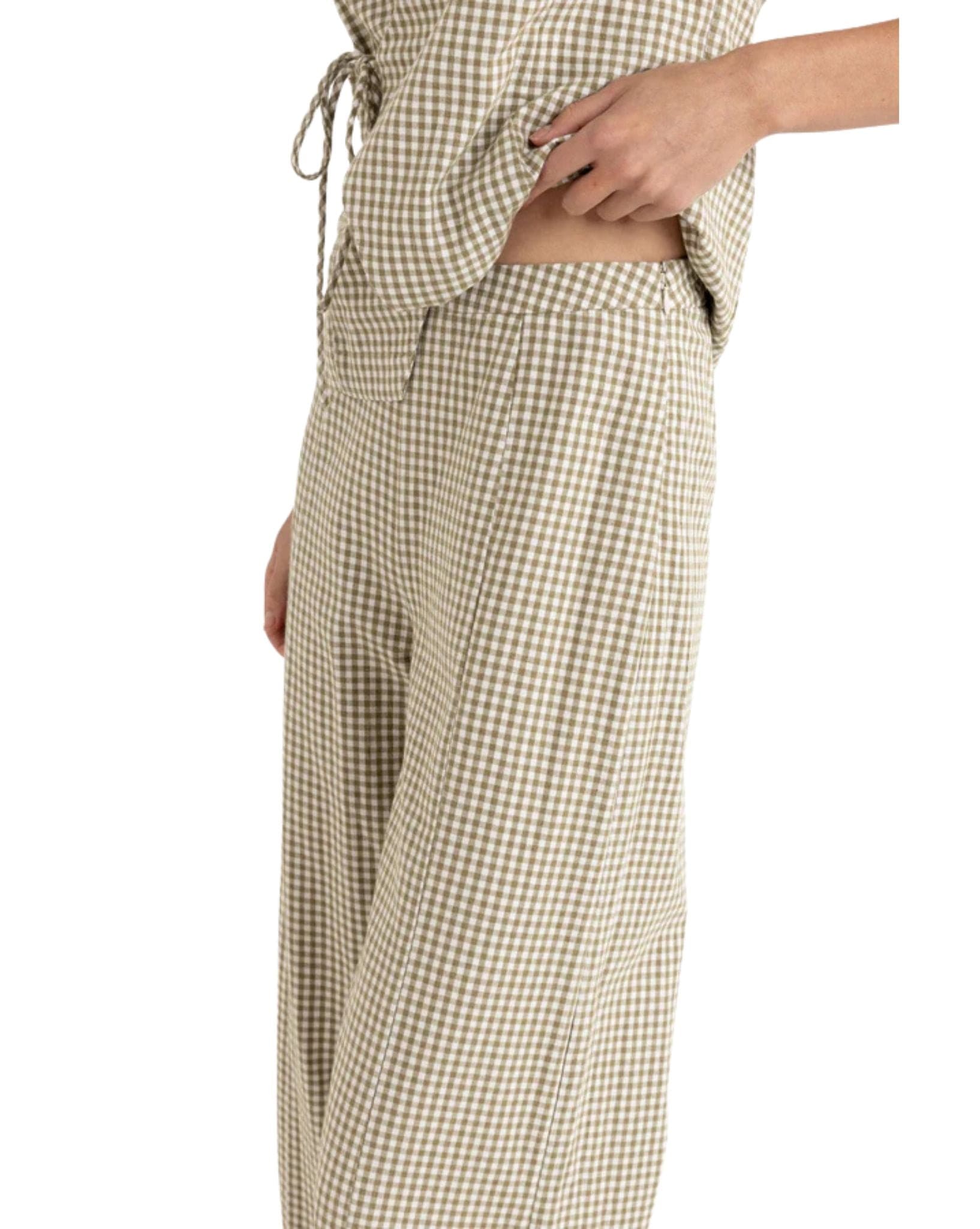 Rhythm Lola Check Wide Leg Pant