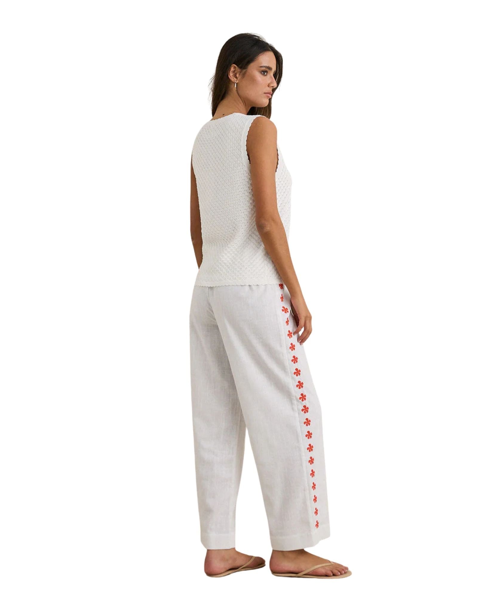 Rhythm Melia Floral Embroidered Beach Pant