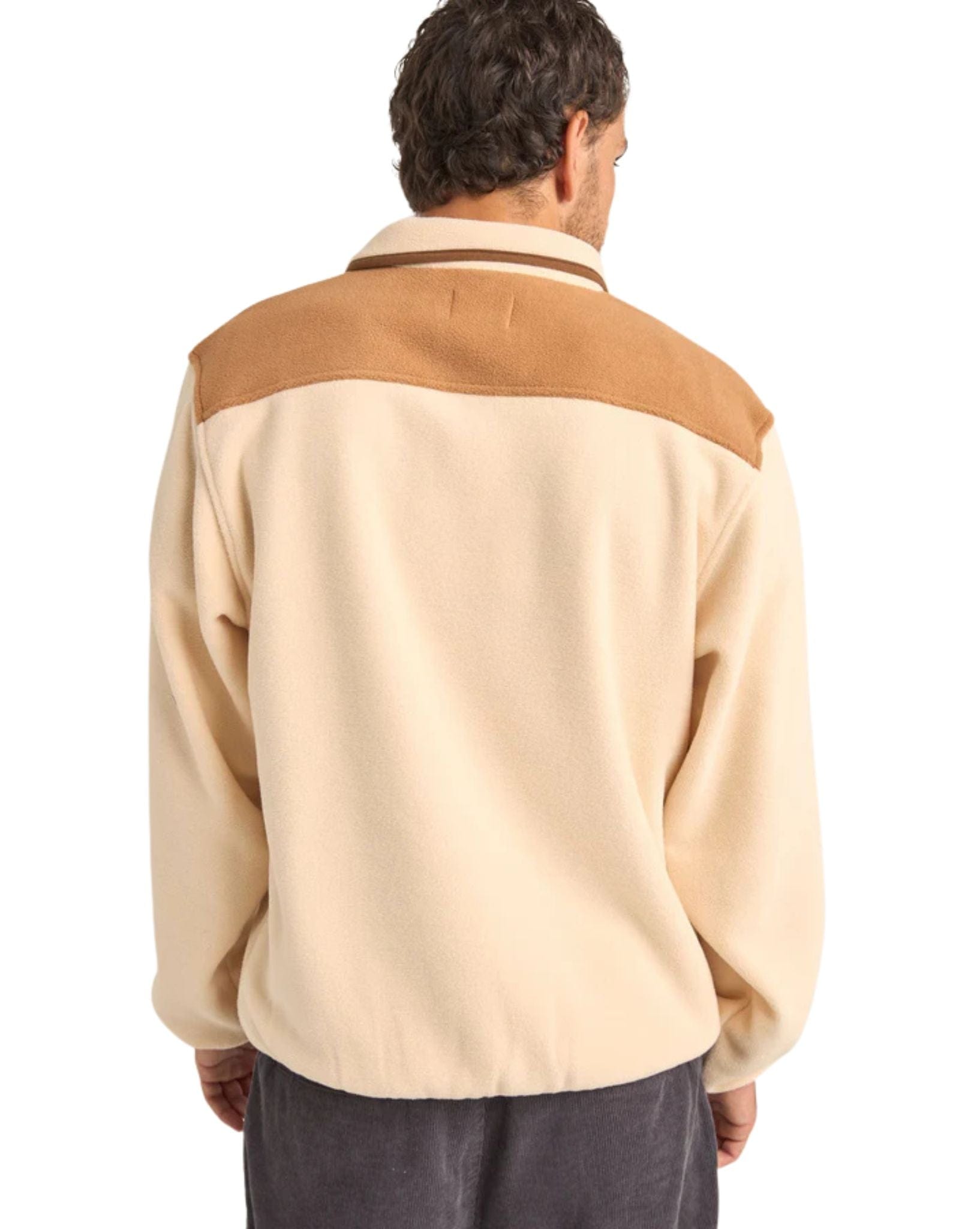 Rhythm Mens Alder Half Zip Pull Over - Latte