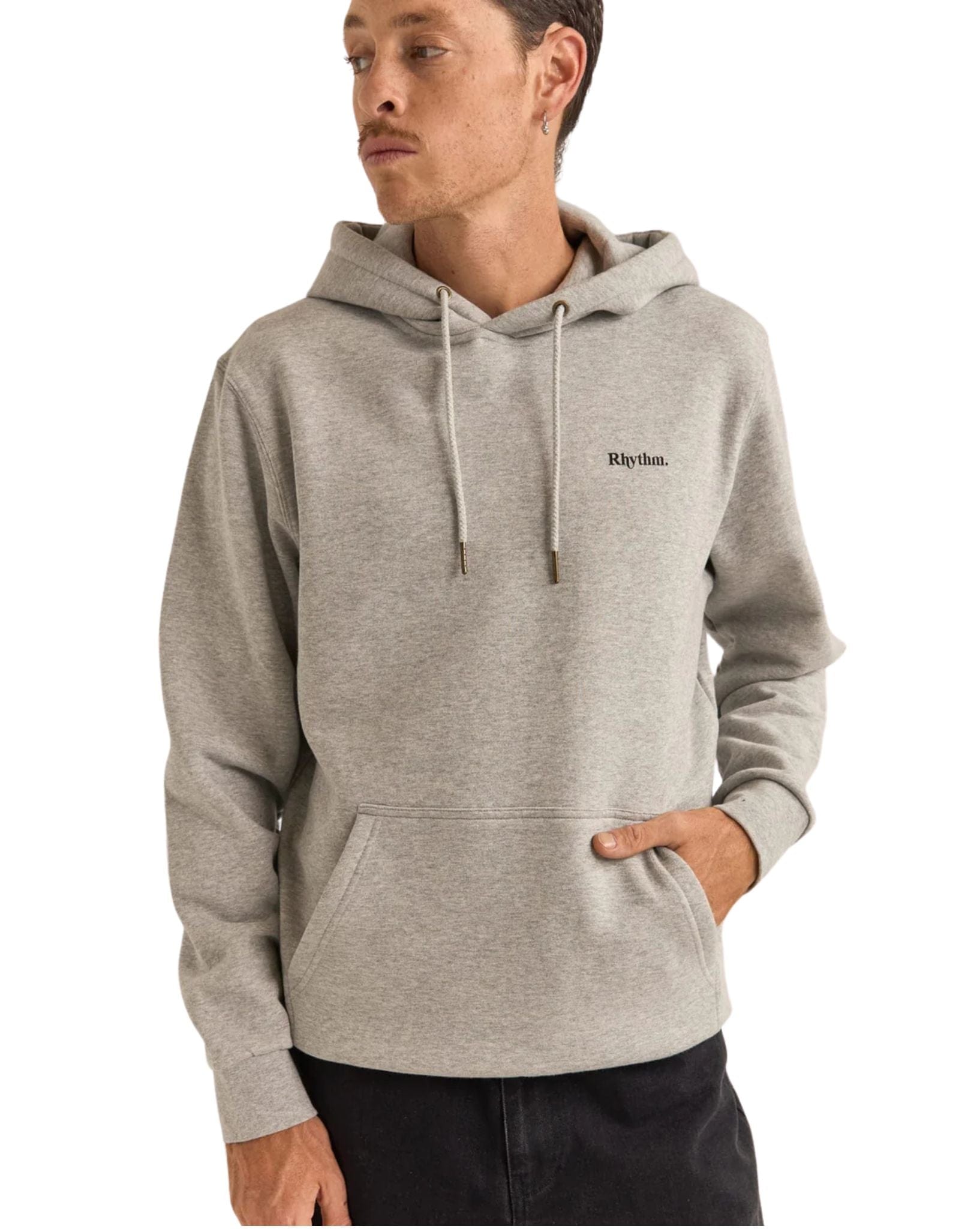 Rhythm Mens Brand Fleece Hood
