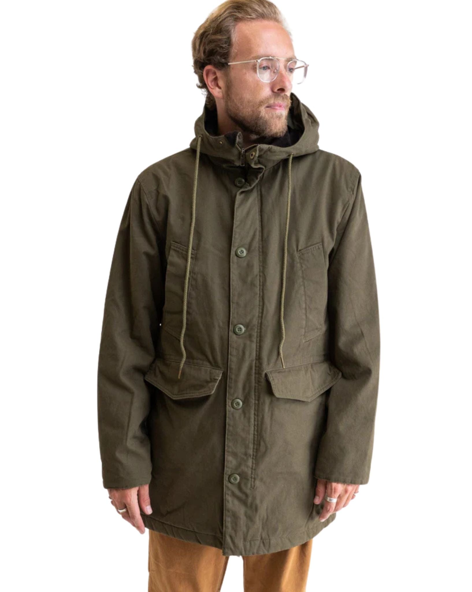 Rhythm Mens M-22 Parka Jacket - Olive