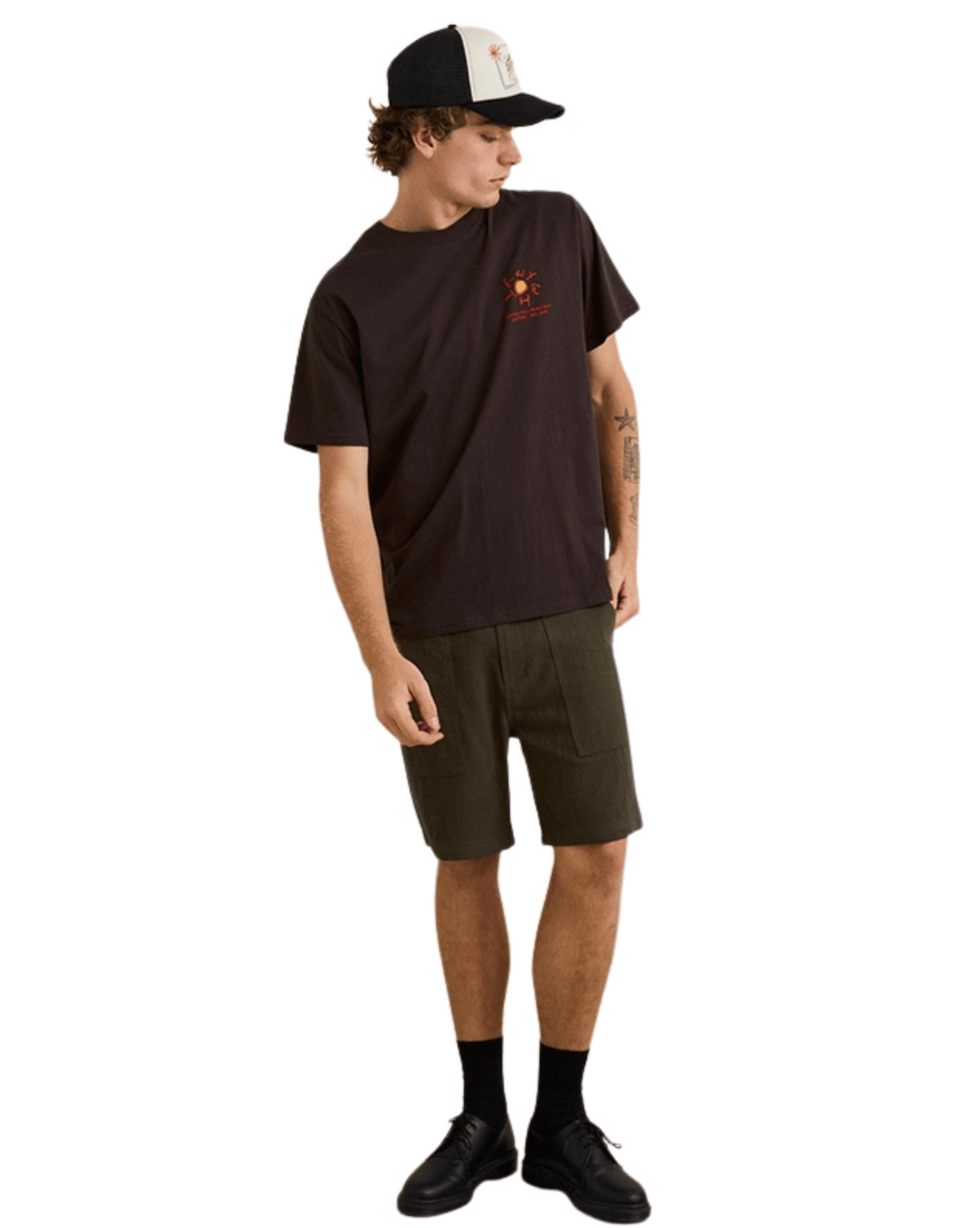 Rhythm Mens Rhythm Cactus Ss T-Shirt - Black