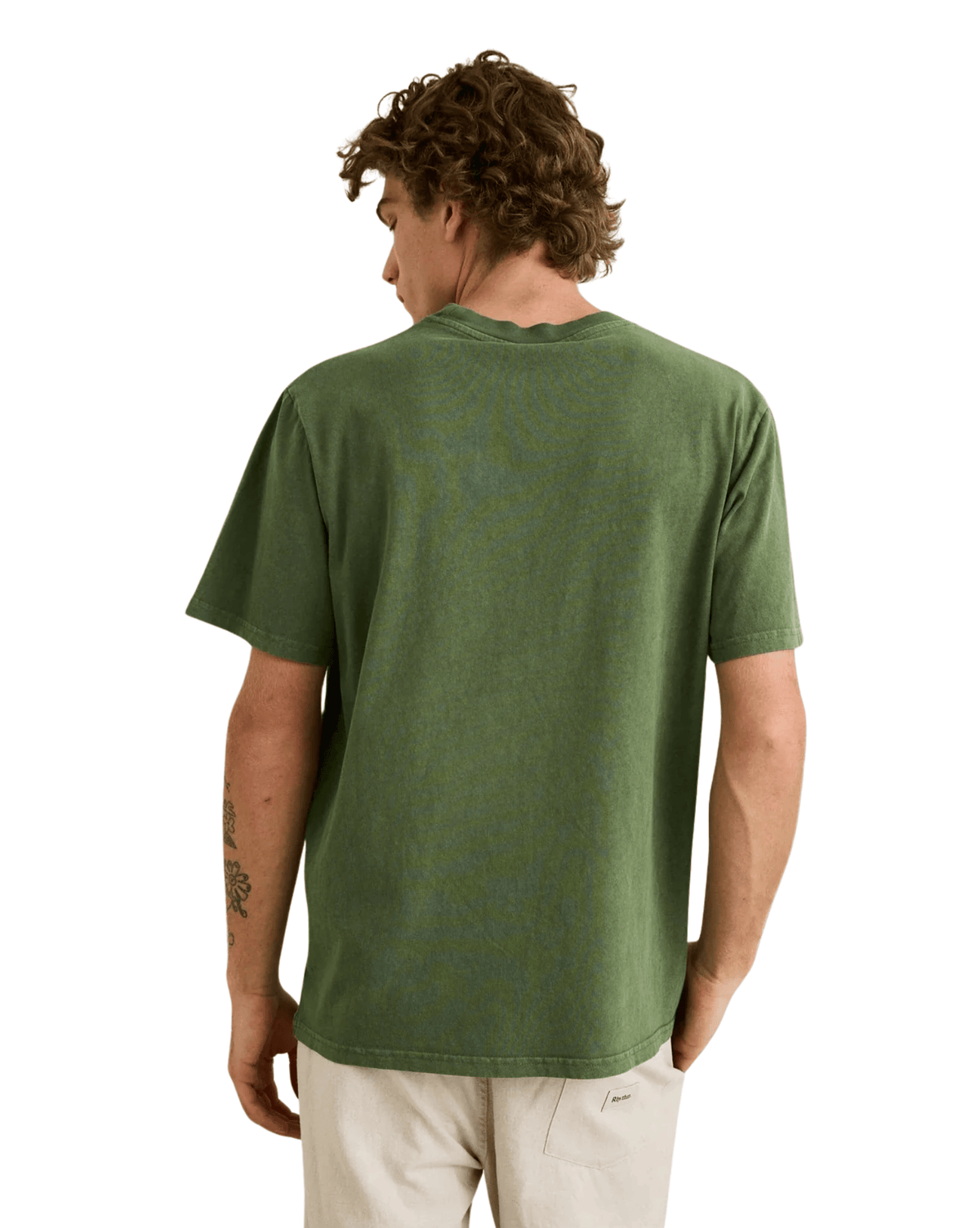 Rhythm Mens Rhythm Starfish Vintage Ss T-Shirt - Dill Green