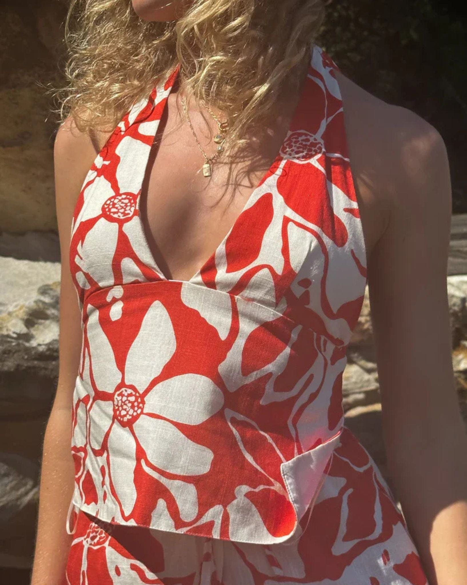 Rhythm Poppy Floral Halter Top