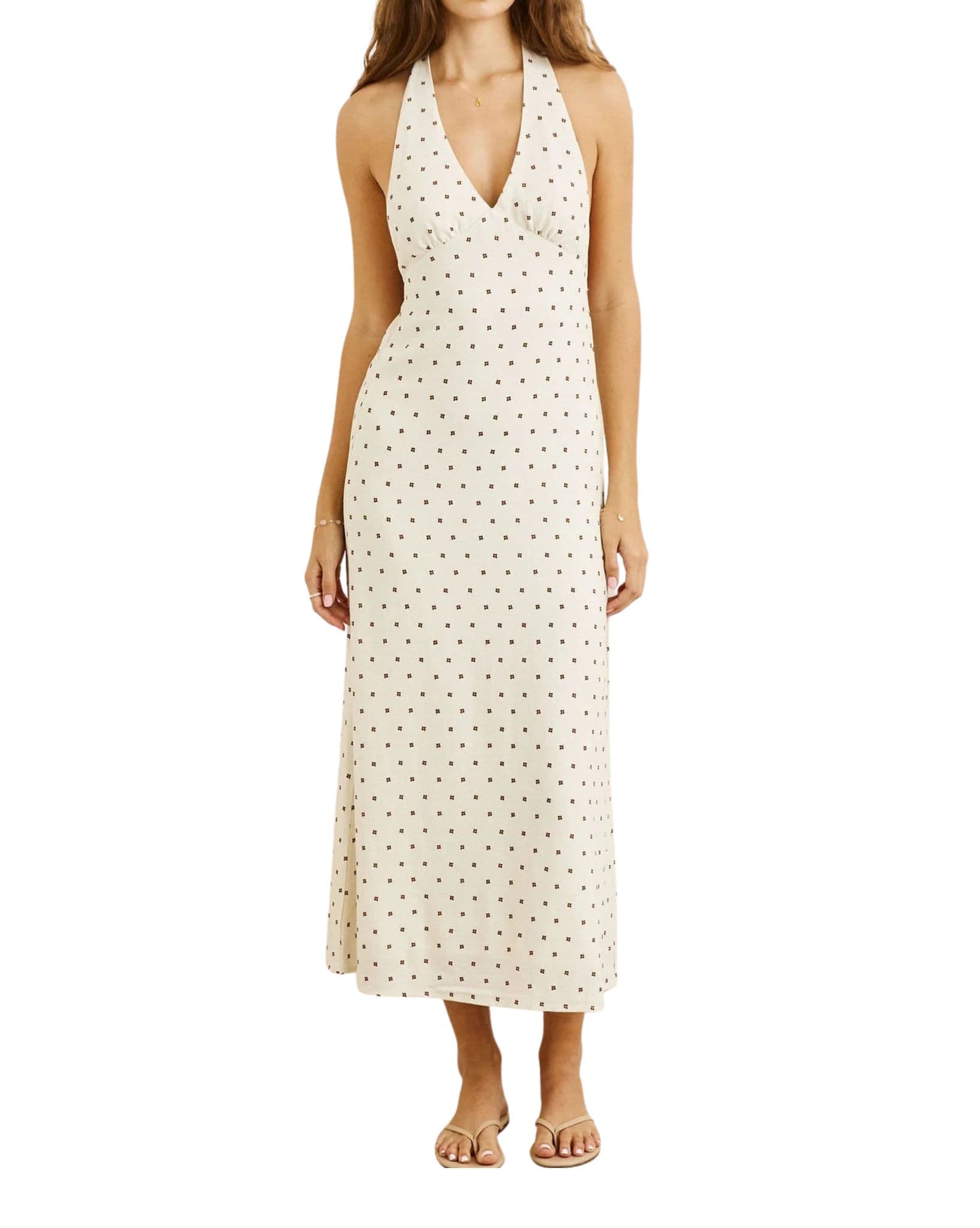 Rhythm Sandy Halter Neck Maxi Dress