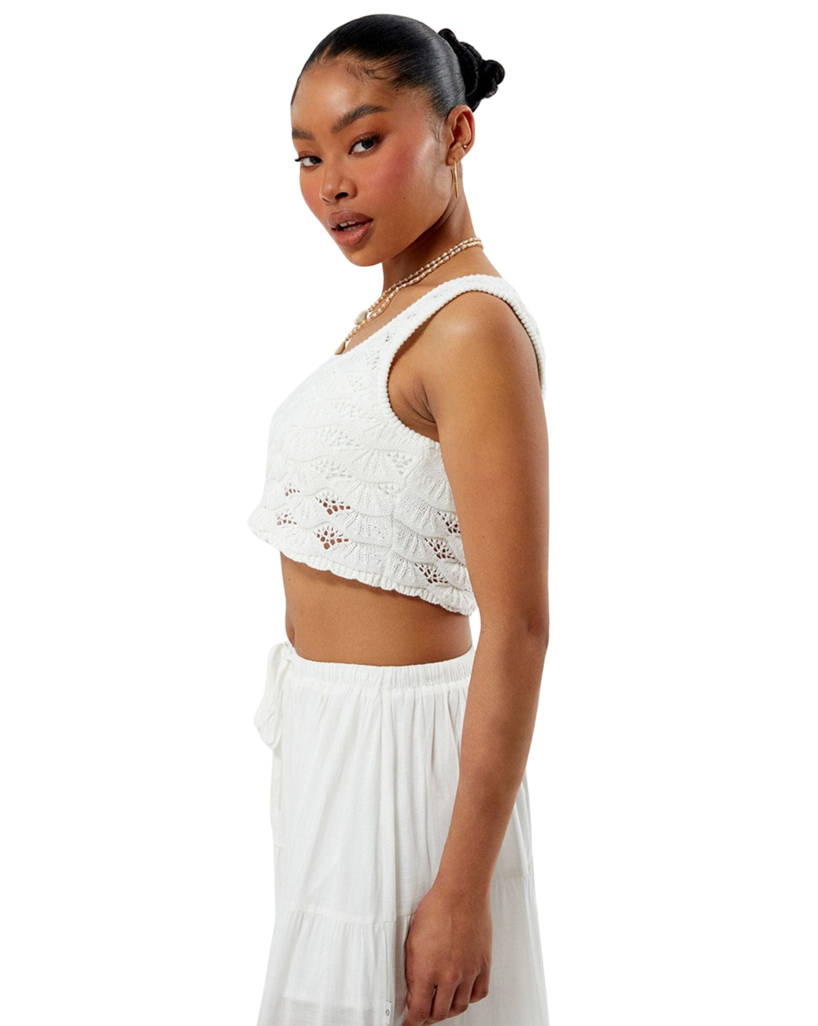 Rhythm Womens Sunny Knit Crop Top - Cream