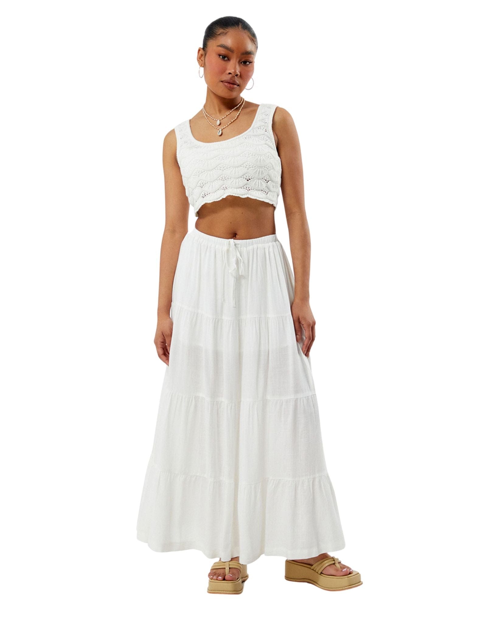 Rhythm Womens Sunny Knit Crop Top - Cream