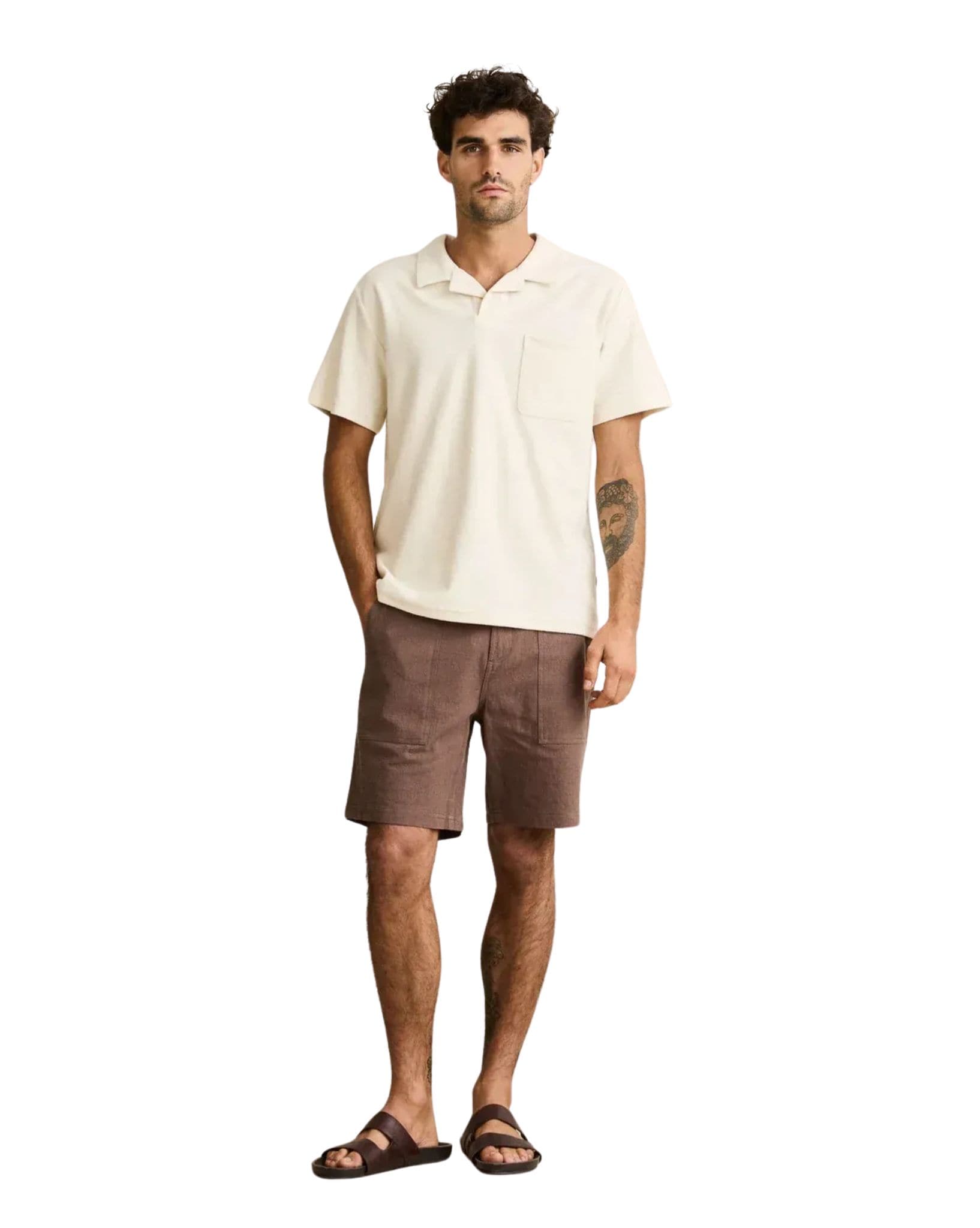 Rhythm Worn Path Textured Linen Short