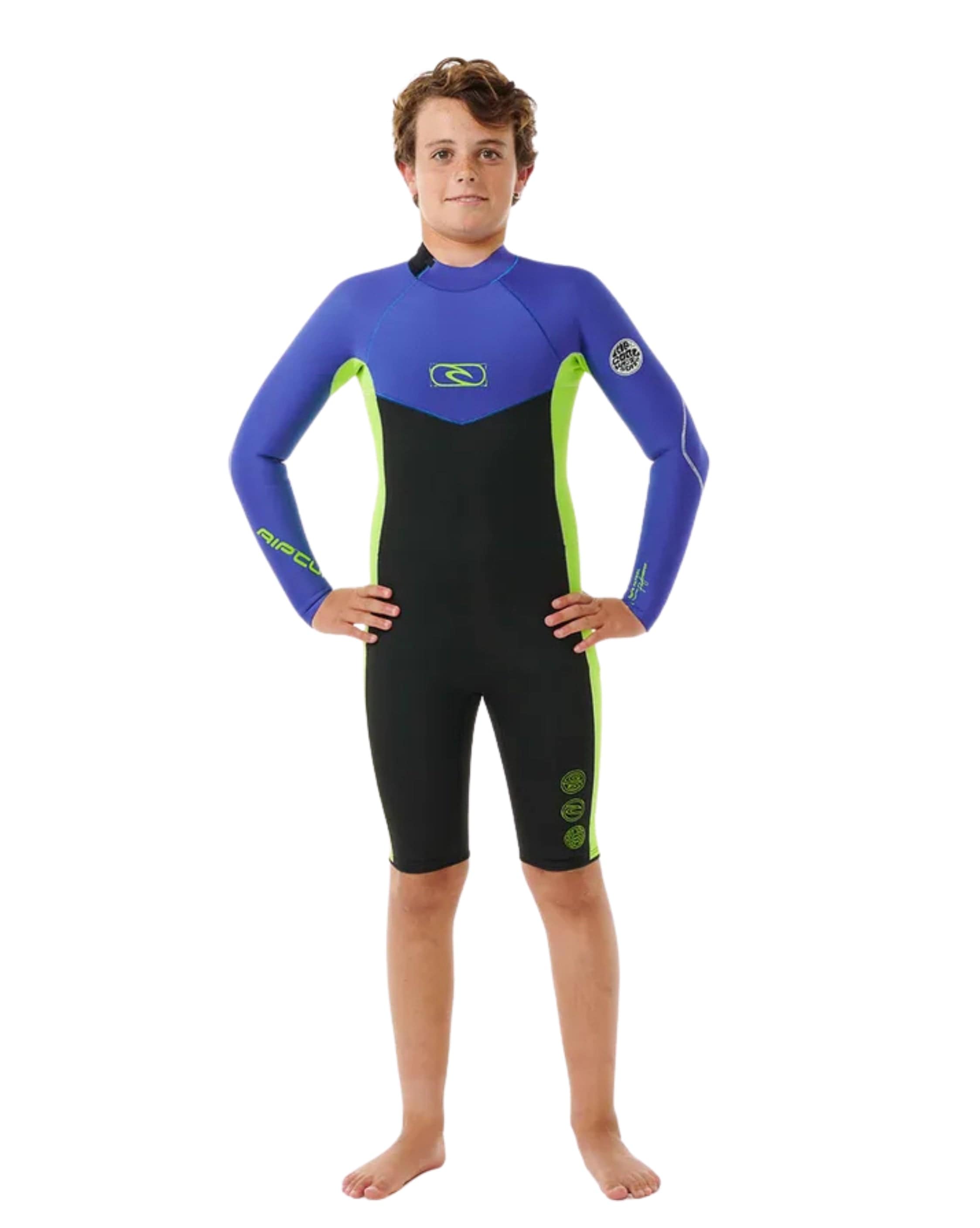 Ripcurl Boys Dawn Patrol Long Sleeve 2mm Back Zip Short Leg Wetsuit