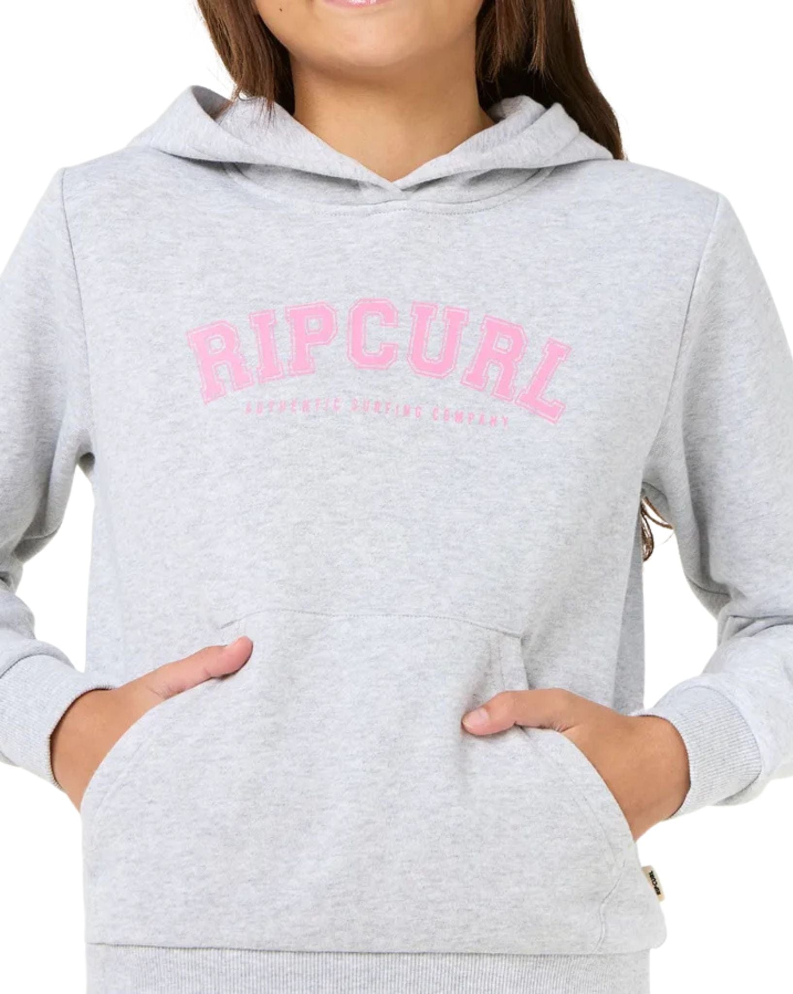 Ripcurl Girls Varsity Print Hoody - Grey Marle