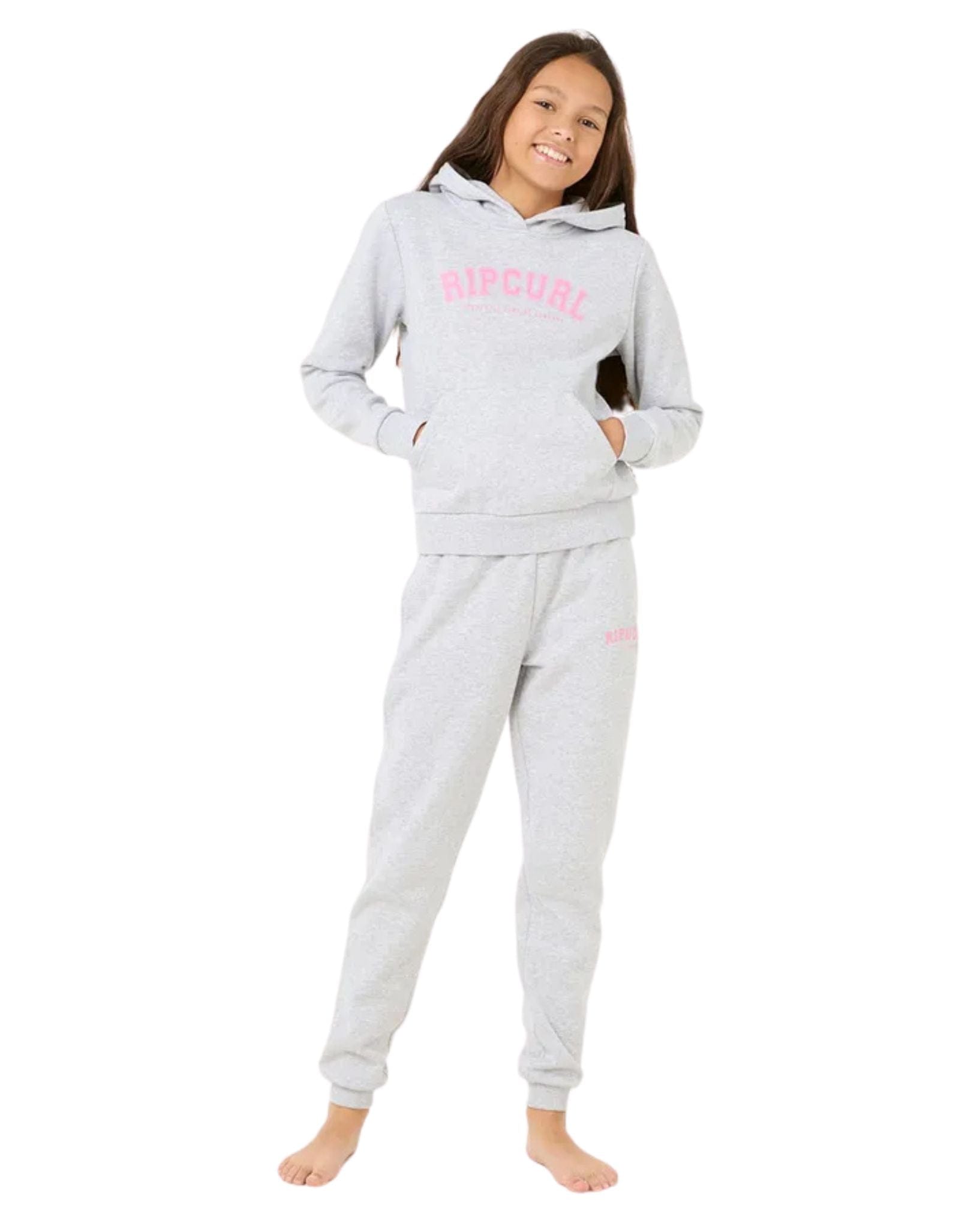 Ripcurl Girls Varsity Print Hoody - Grey Marle
