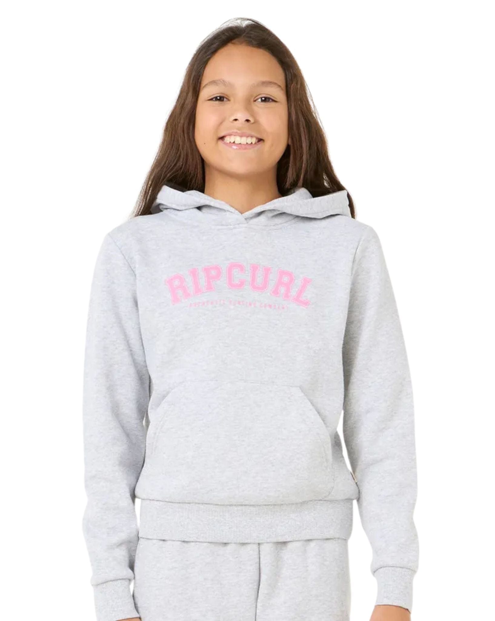 Ripcurl Girls Varsity Print Hoody - Grey Marle