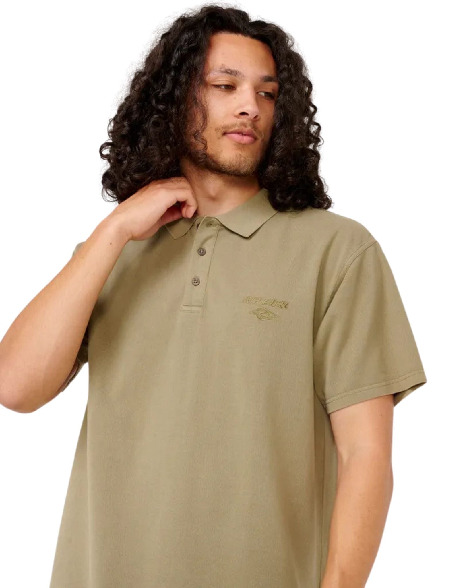 Ripcurl Mens Fade Out Embroid  Polo - Washed Moss