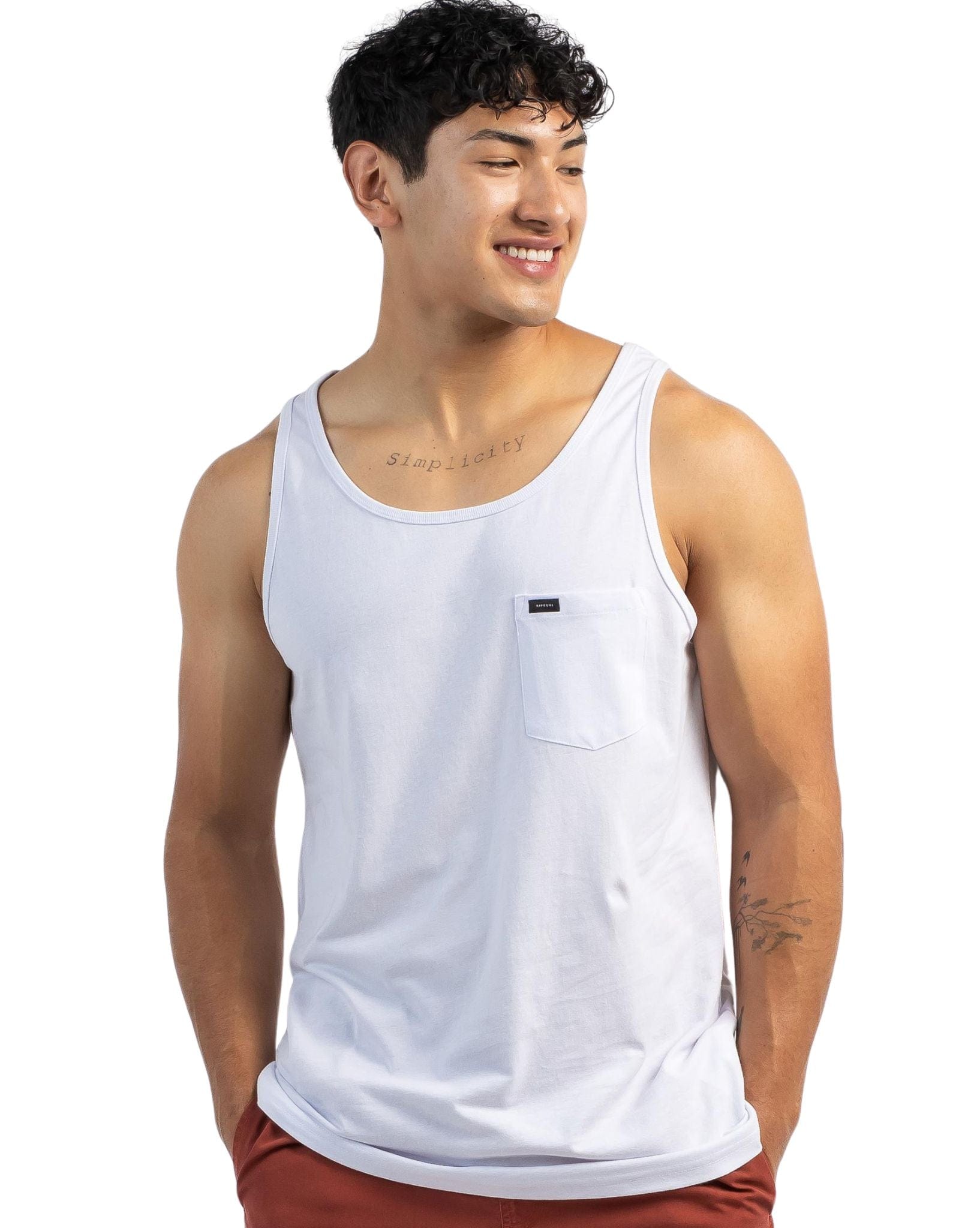 Ripcurl Mens Plain Tank White