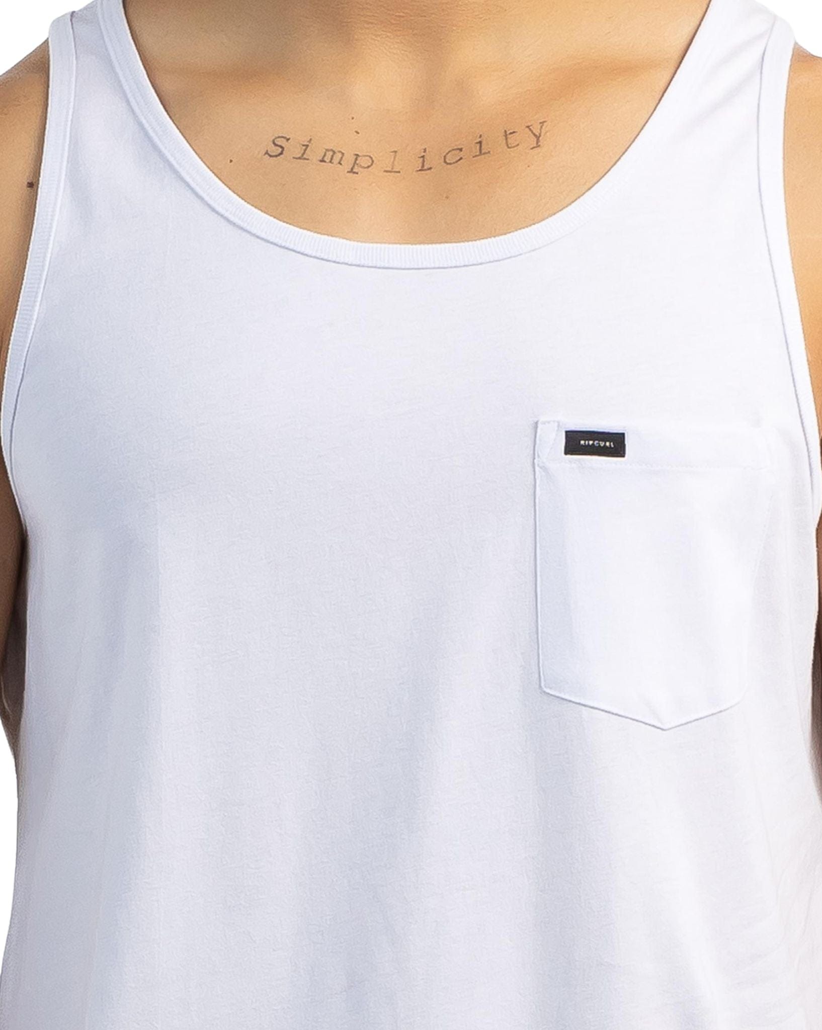 Ripcurl Mens Plain Tank White