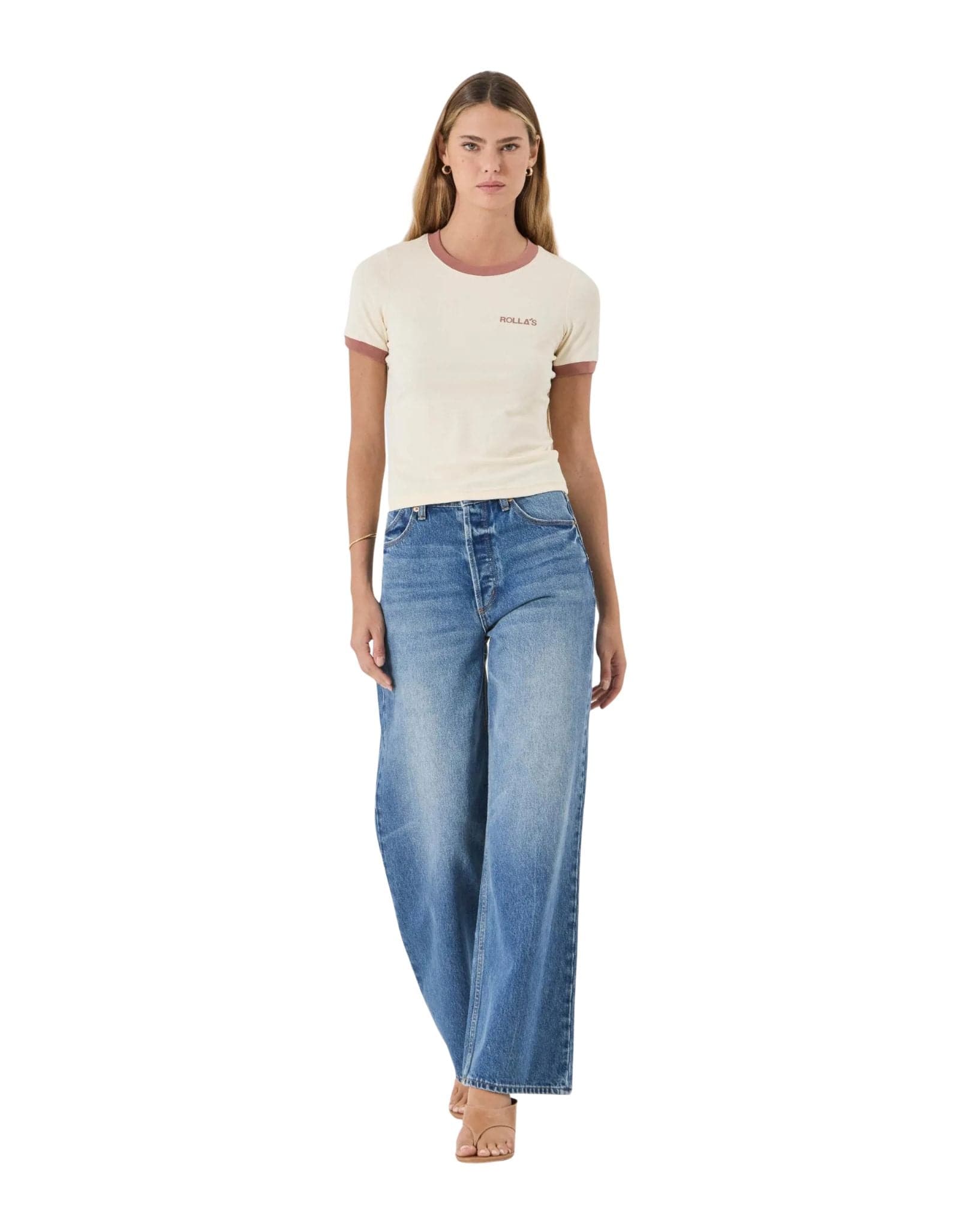 Rollas Classic Ringer Tee Petite Logo