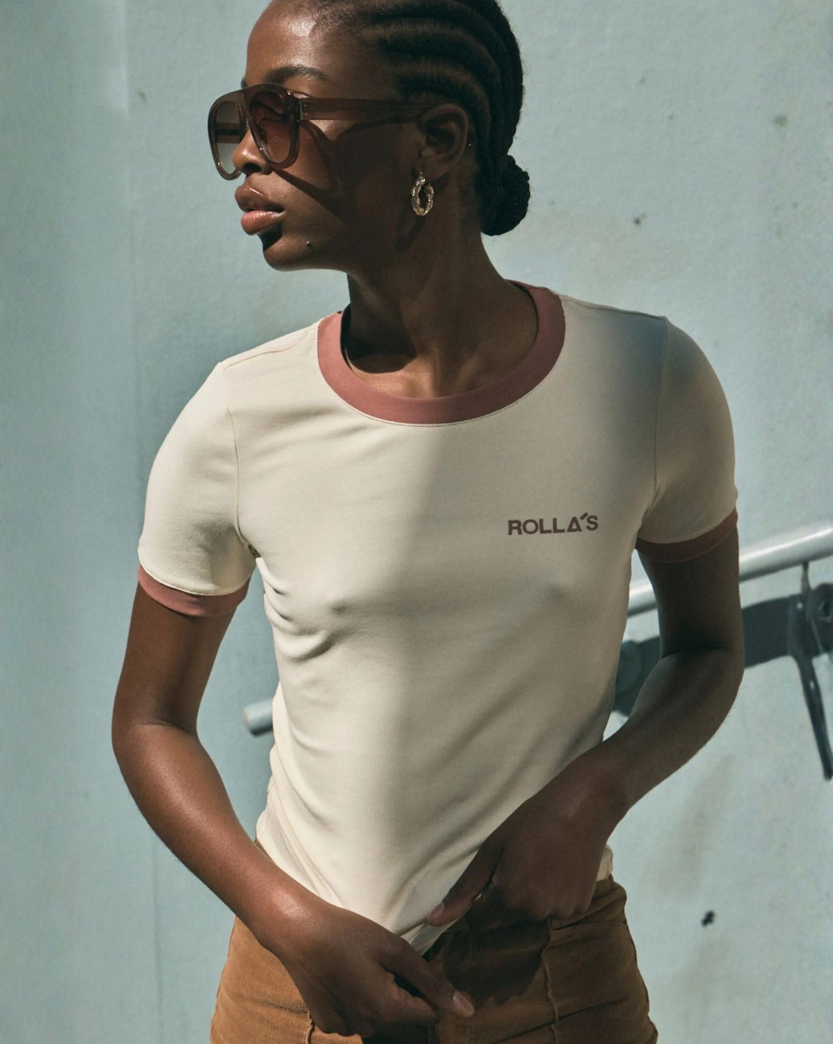 Rollas Classic Ringer Tee Petite Logo