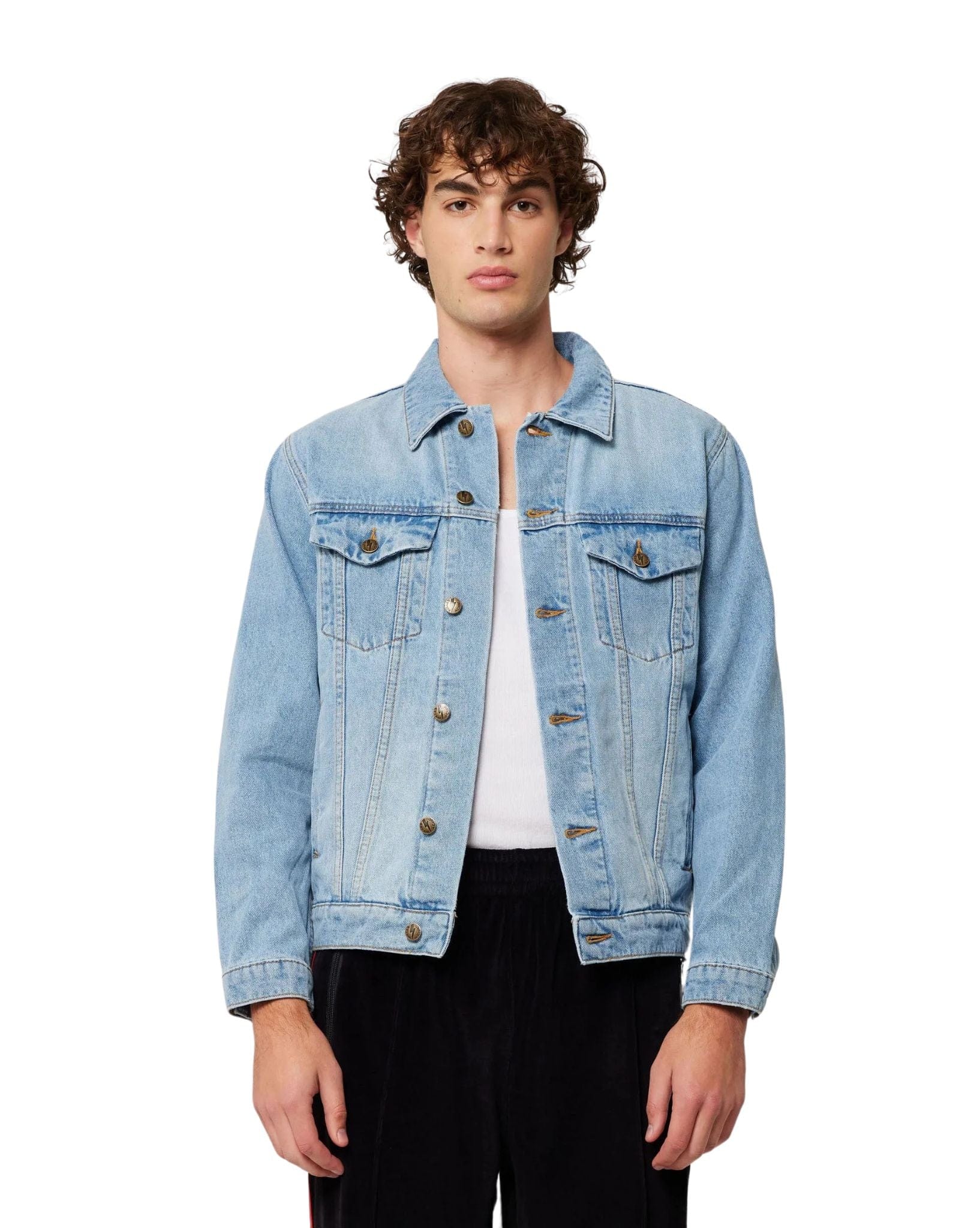 Rollas Mens Dirt Cheap Art Jacket - Light Blue