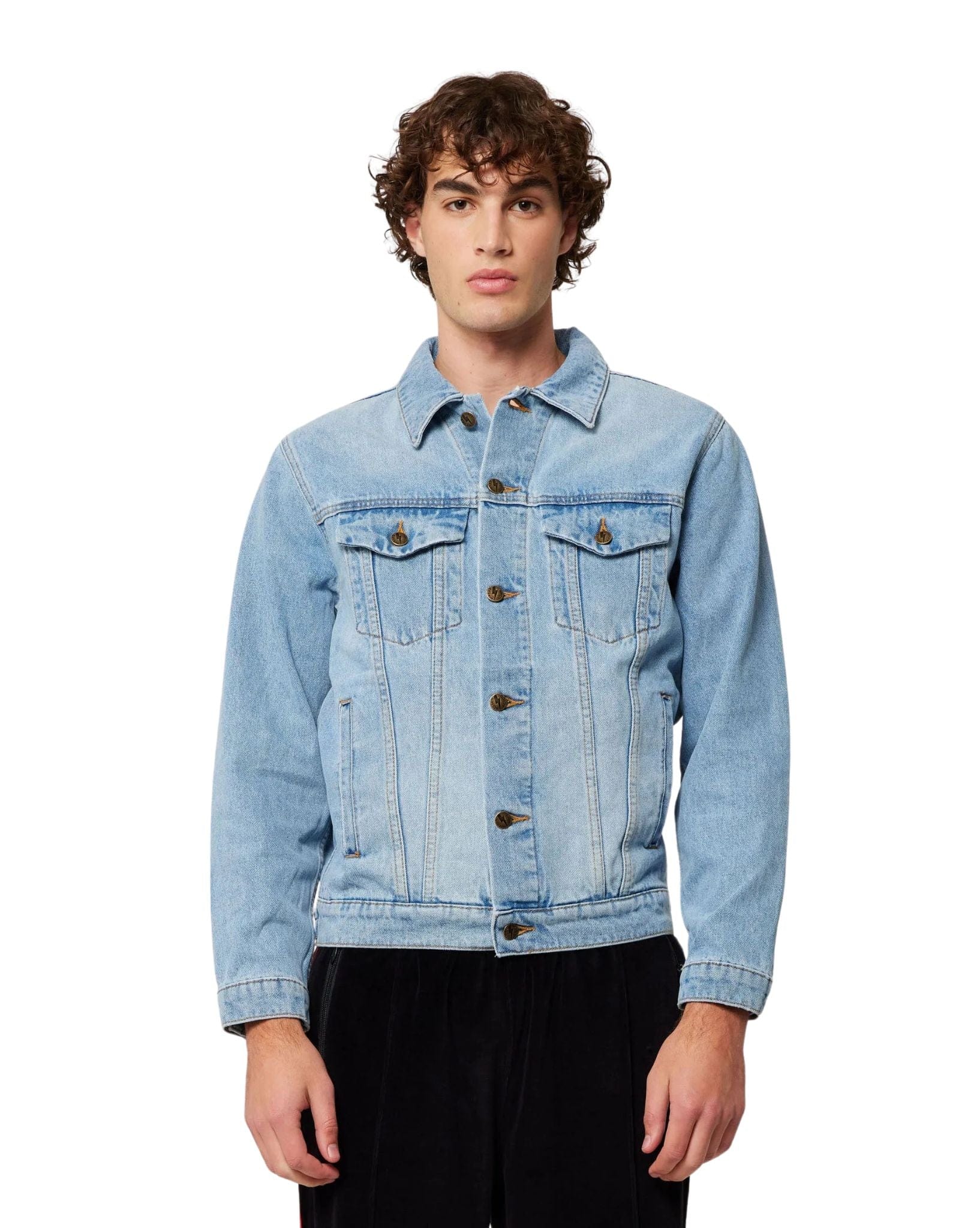 Rollas Mens Dirt Cheap Art Jacket - Light Blue